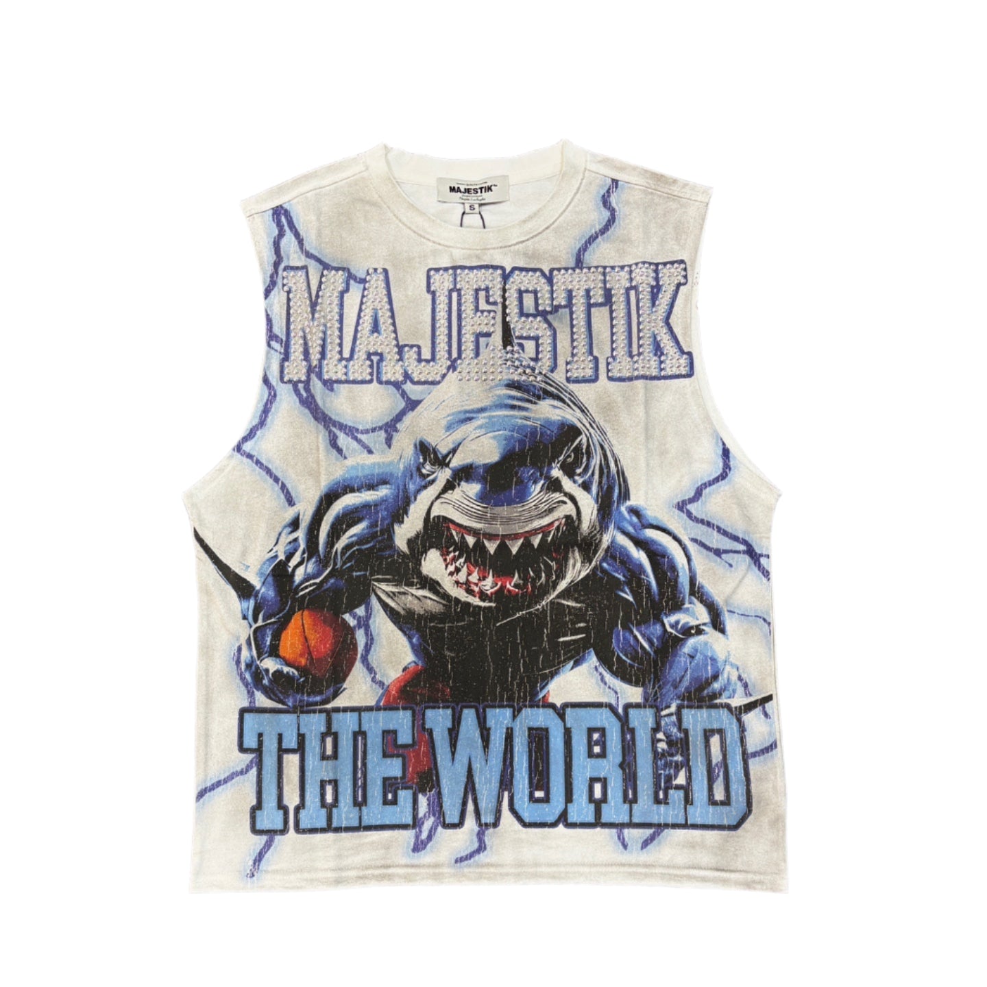 MAJESTIK The World Shark Graphic Tank Top
