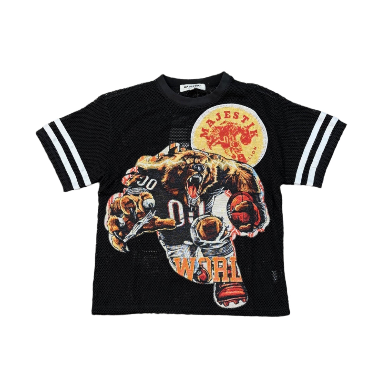 MAJESTIK Fearless Bear Mesh Tee