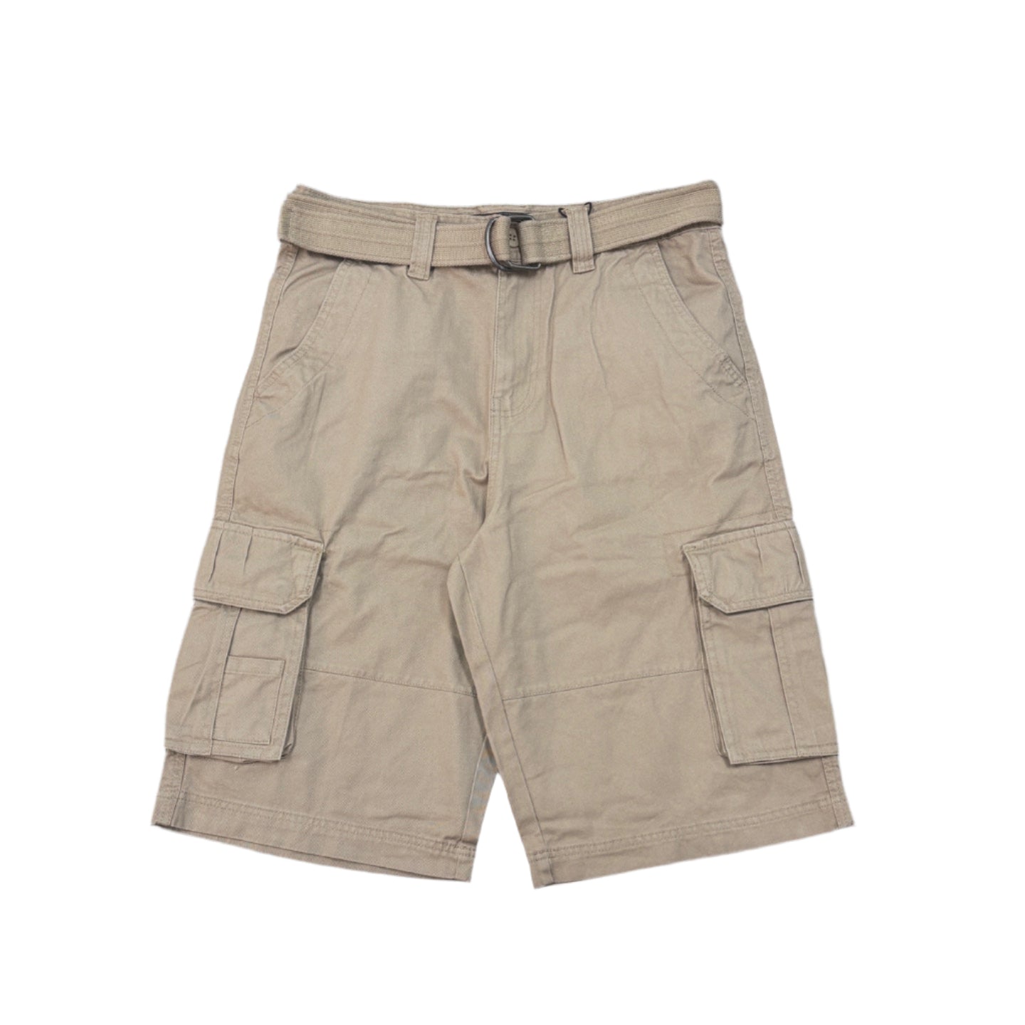 Khaki Military Cargo Shorts with Pockets