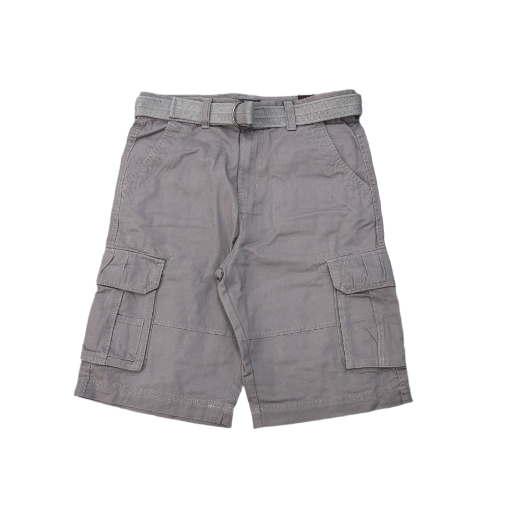 Grey Military Cargo Shorts with Pockets