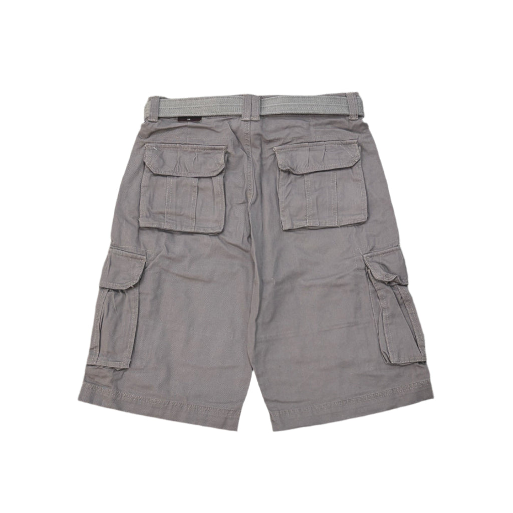Grey Military Cargo Shorts with Pockets