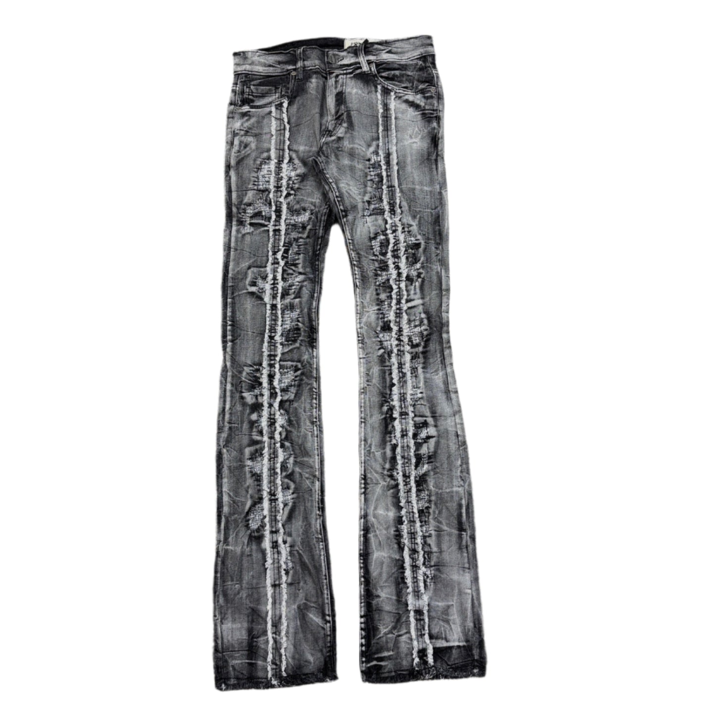 EVOLUTION Color Washed Ripped Stacked Jeans