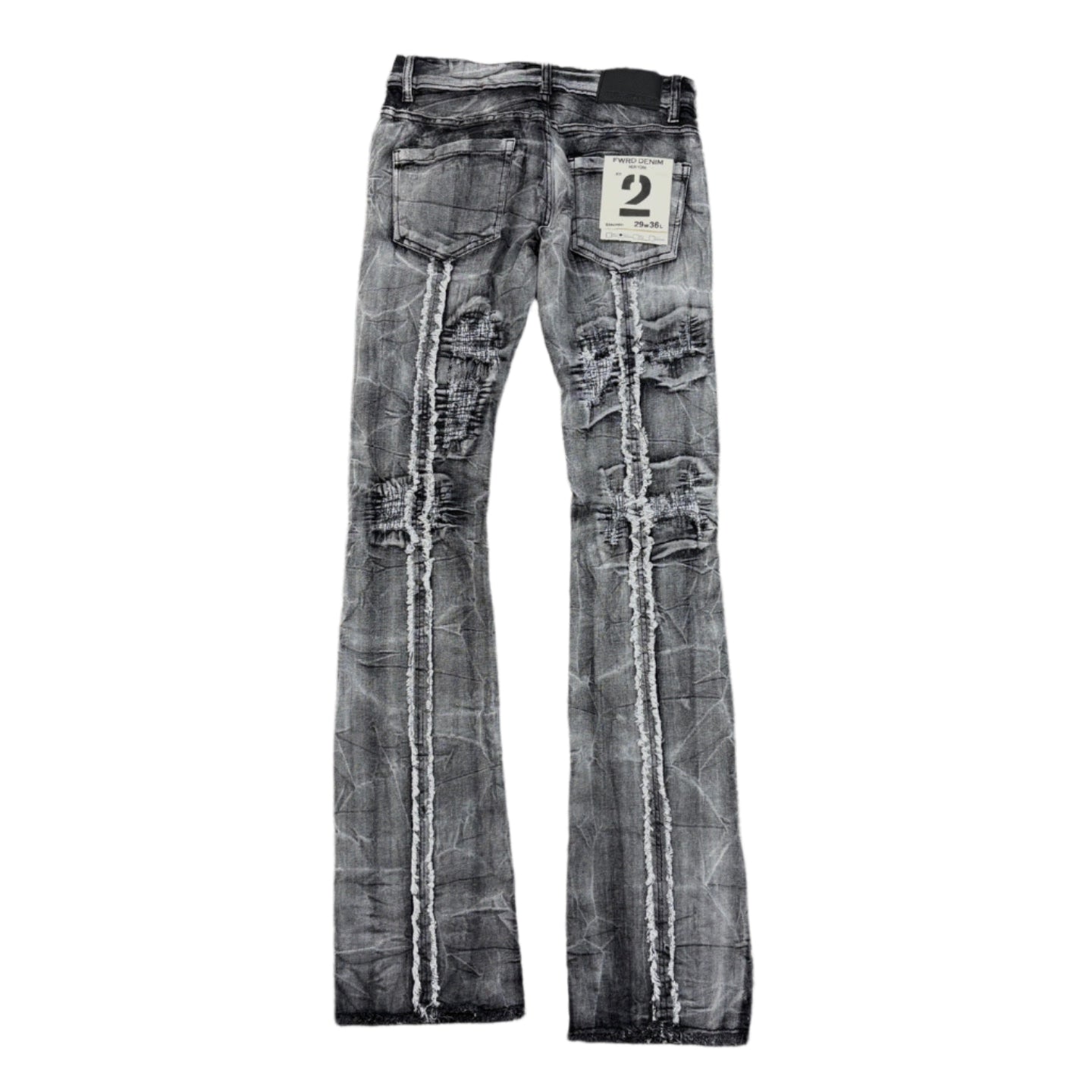 EVOLUTION Color Washed Ripped Stacked Jeans