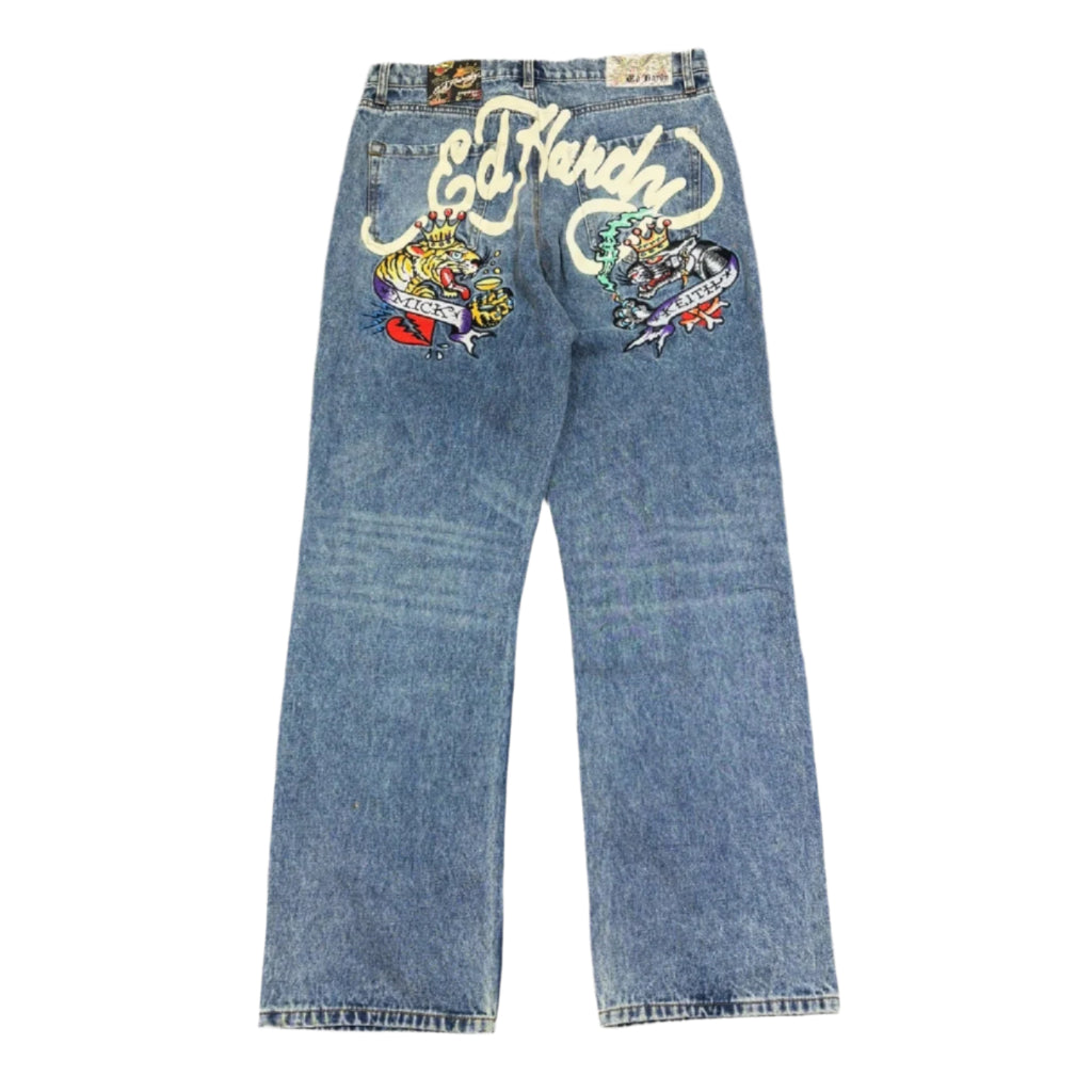 ED HARDY DG Skull Loose Fit Jeans