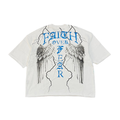 PUBLIK Faith Over Fear Rhinestone Graphic Crop Tee