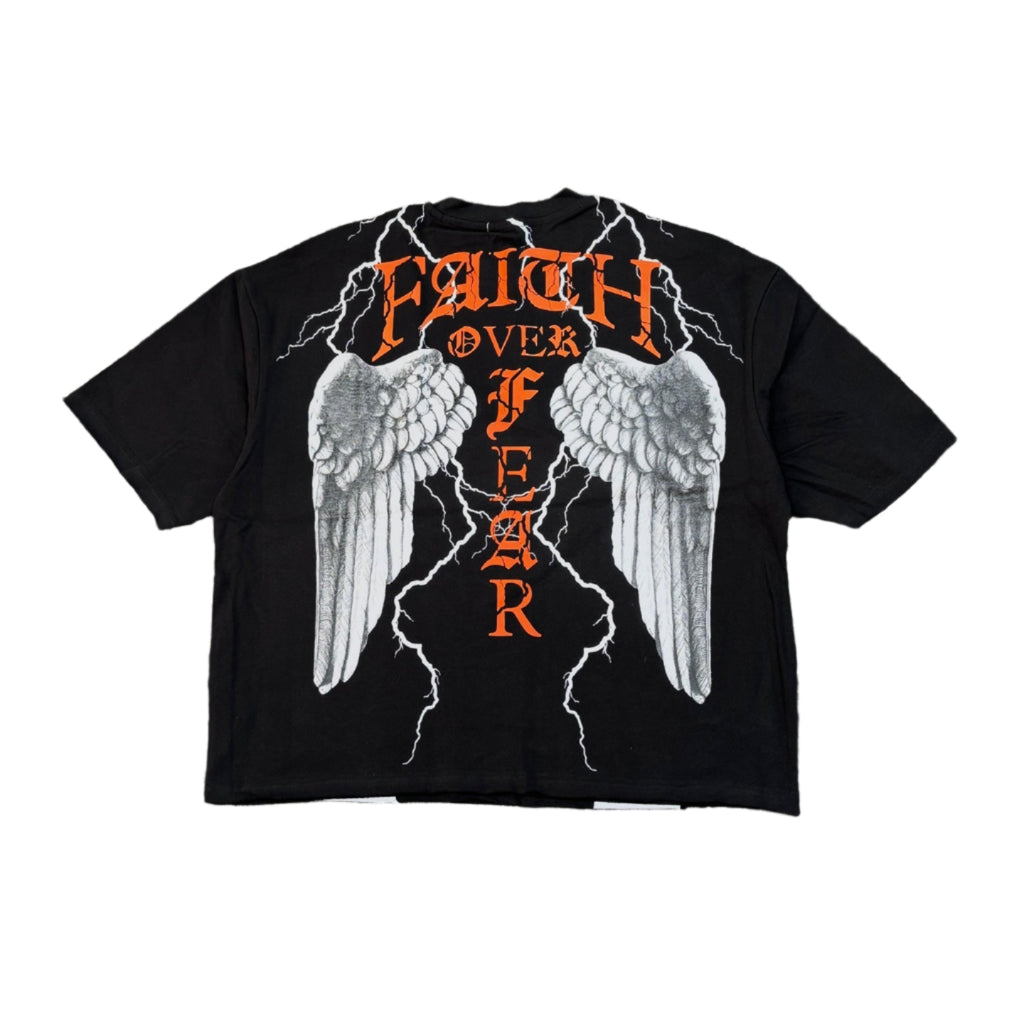 PUBLIK Faith Over Fear Rhinestone Graphic Crop Tee