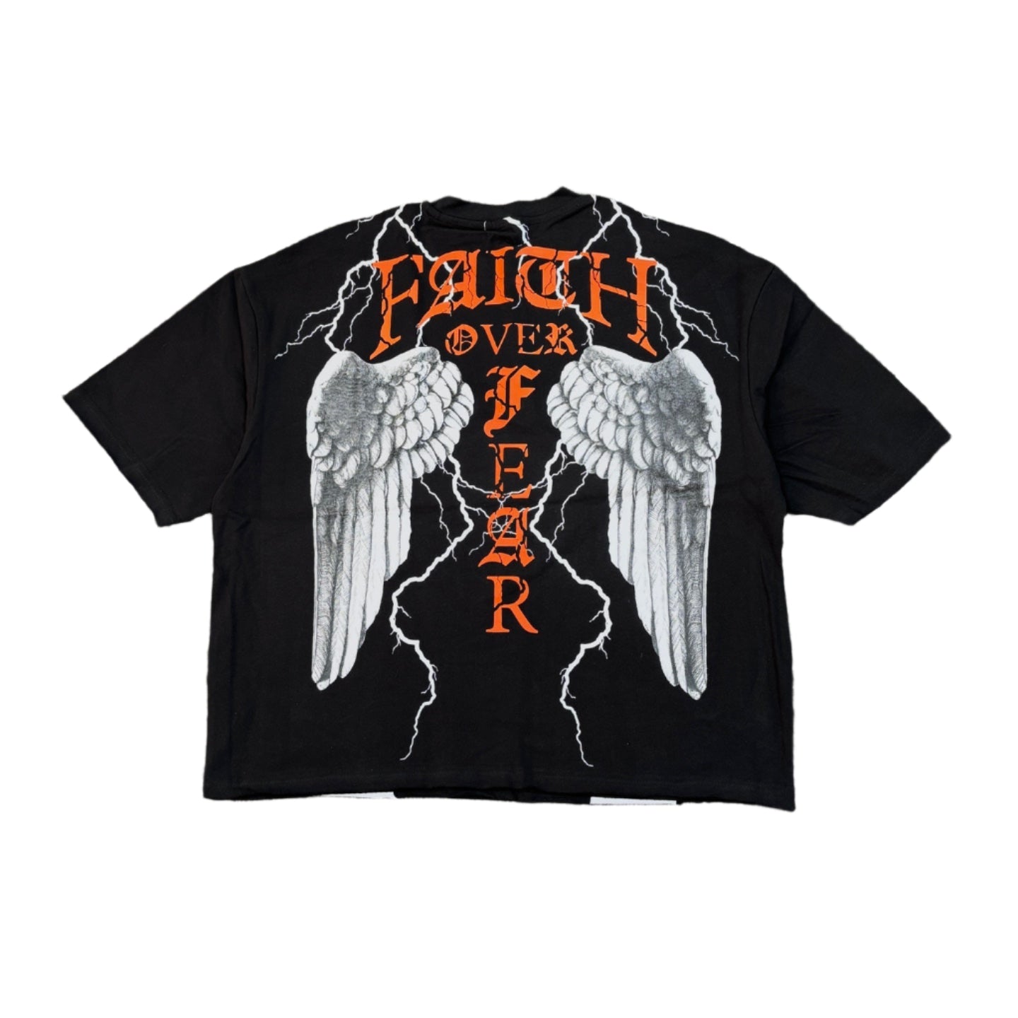 PUBLIK Faith Over Fear Rhinestone Graphic Crop Tee
