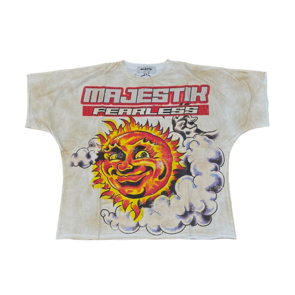 MAJESTIK Solar Garment Dyed Print Crop Tee