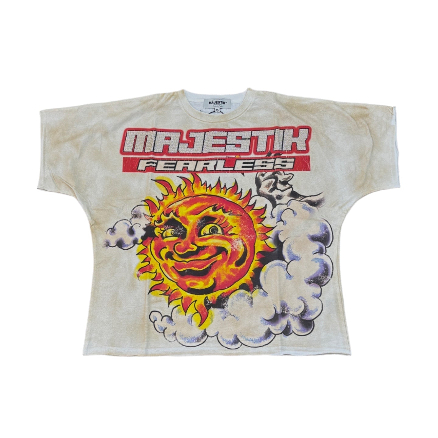MAJESTIK Solar Garment Dyed Print Crop Tee