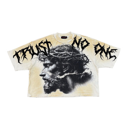 RARE PEACE Trust No One Graphic Crop Tee