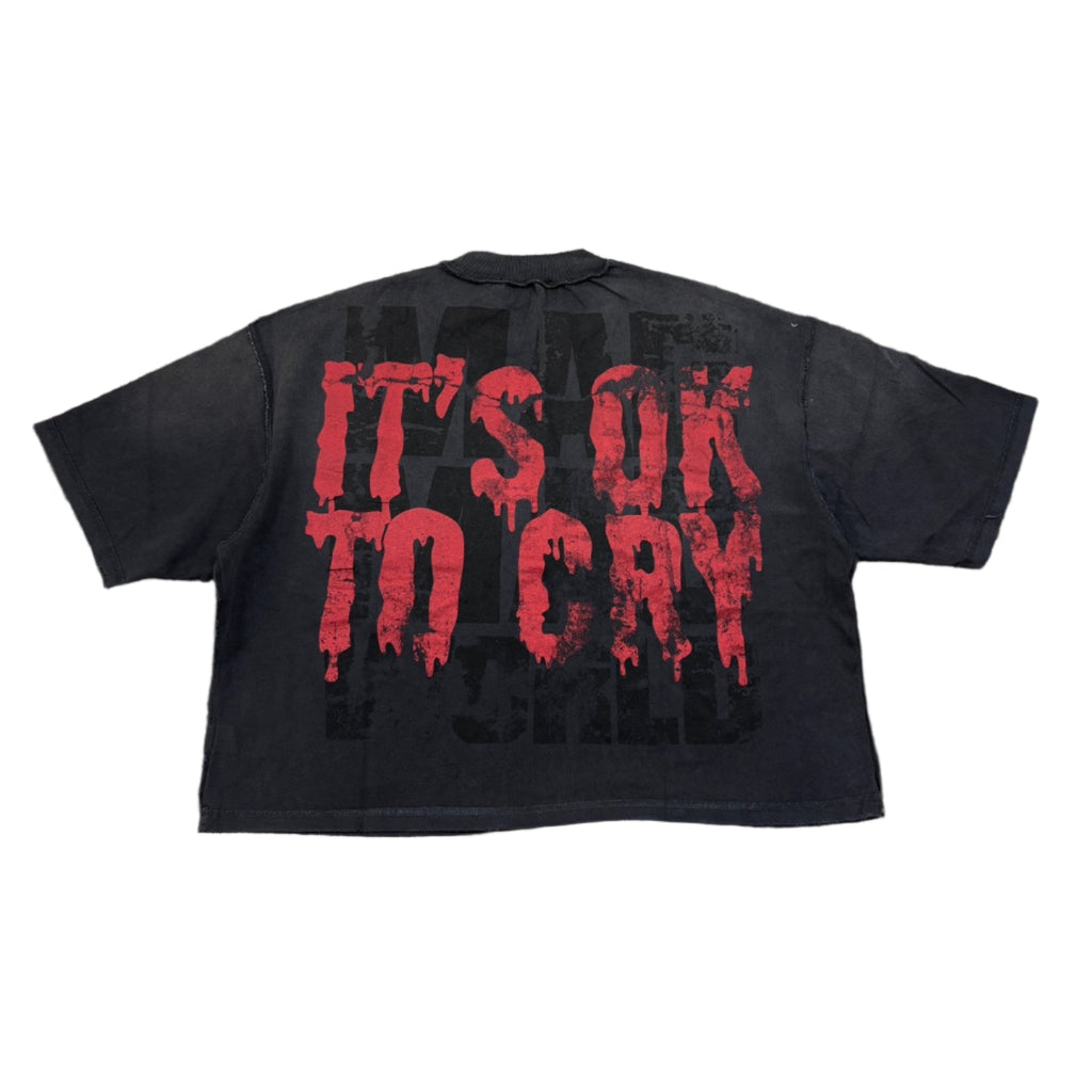RARE PEACE It's OK To Cry Graphic Crop Tee