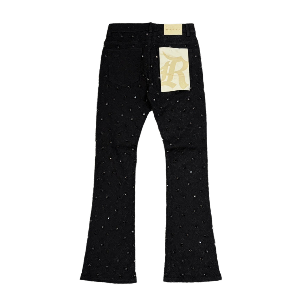 R3BEL Rhinestone Stacked Jeans