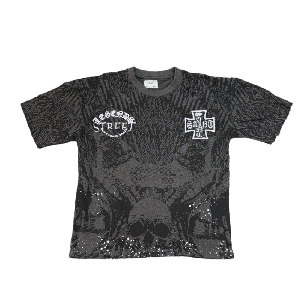 EVOLUTION Skull Graphic Cropped Tee