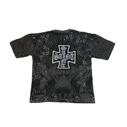 EVOLUTION Skull Graphic Cropped Tee