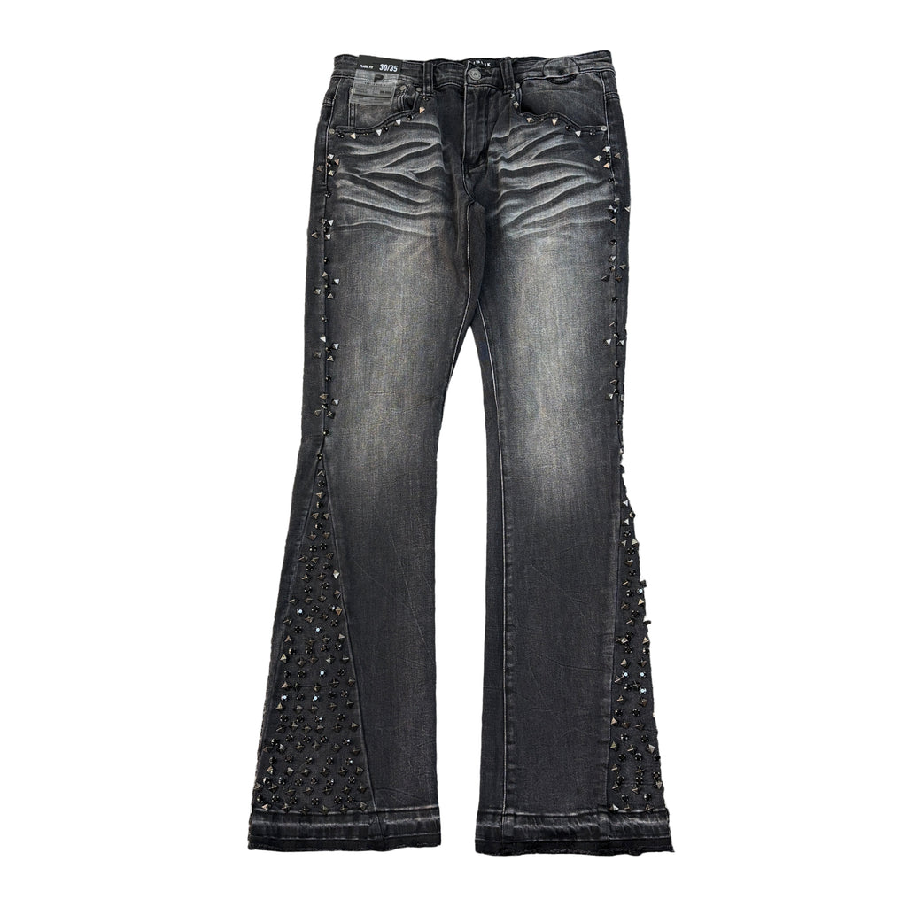 PUBLIK Washed Denim Flare Pants