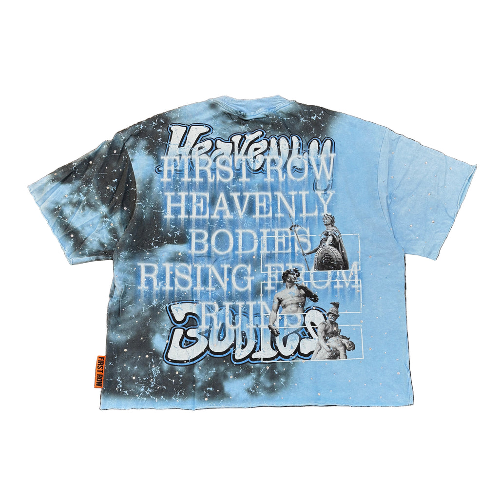 FIRST ROW Heavenly Bodies Rhine Stone Graphic Crop Tee