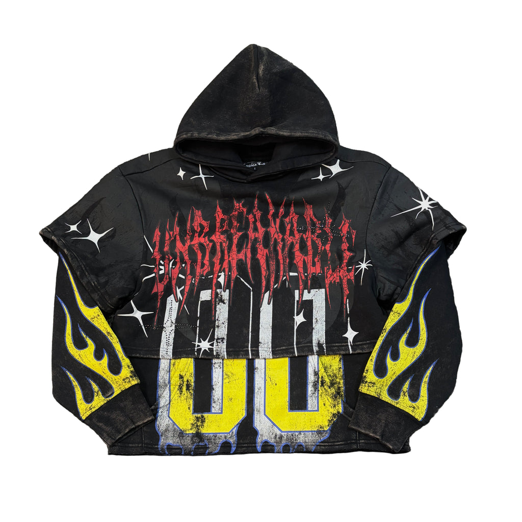 SMOKE RISE Unbearable Graphic Crop Hoodie