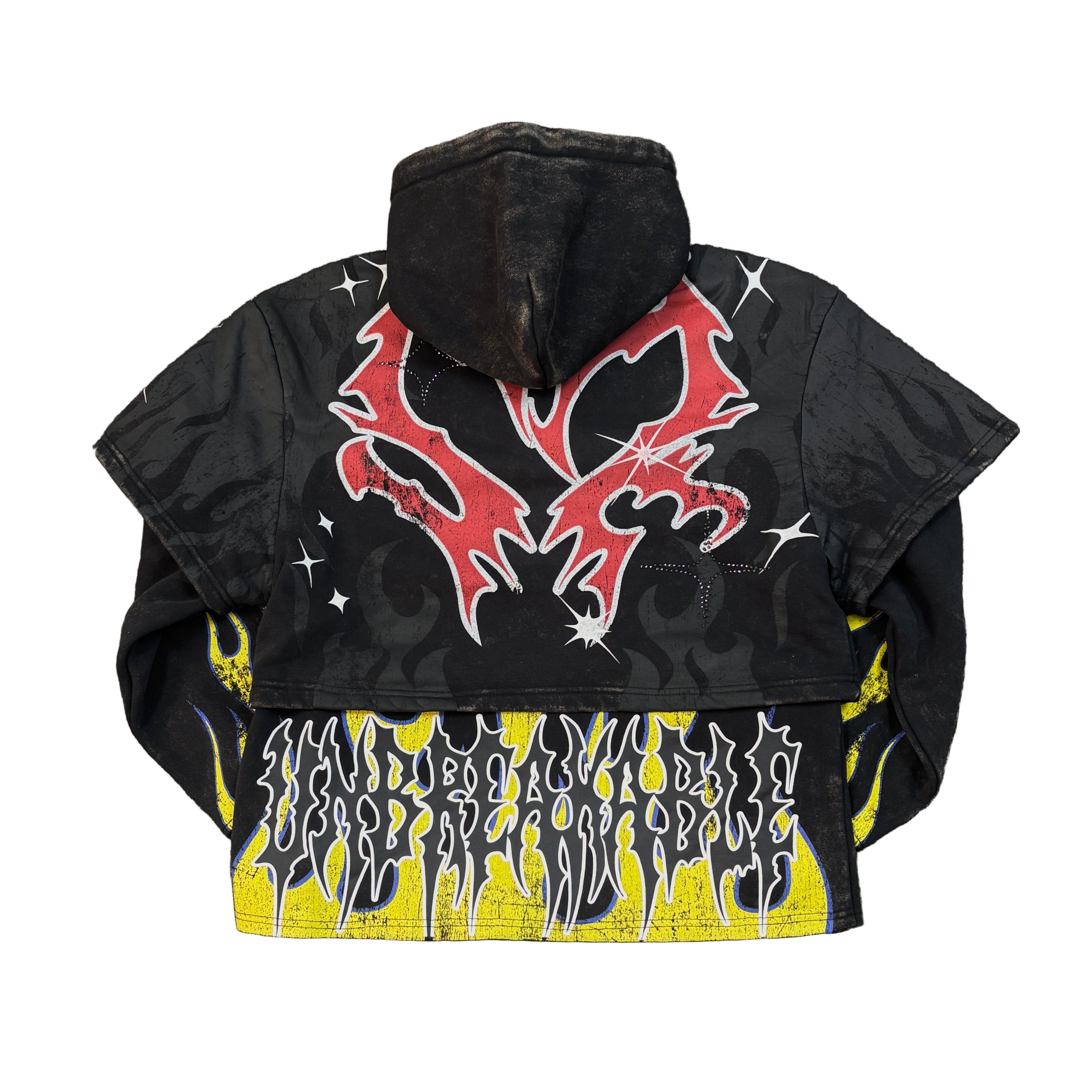 SMOKE RISE Unbearable Graphic Crop Hoodie