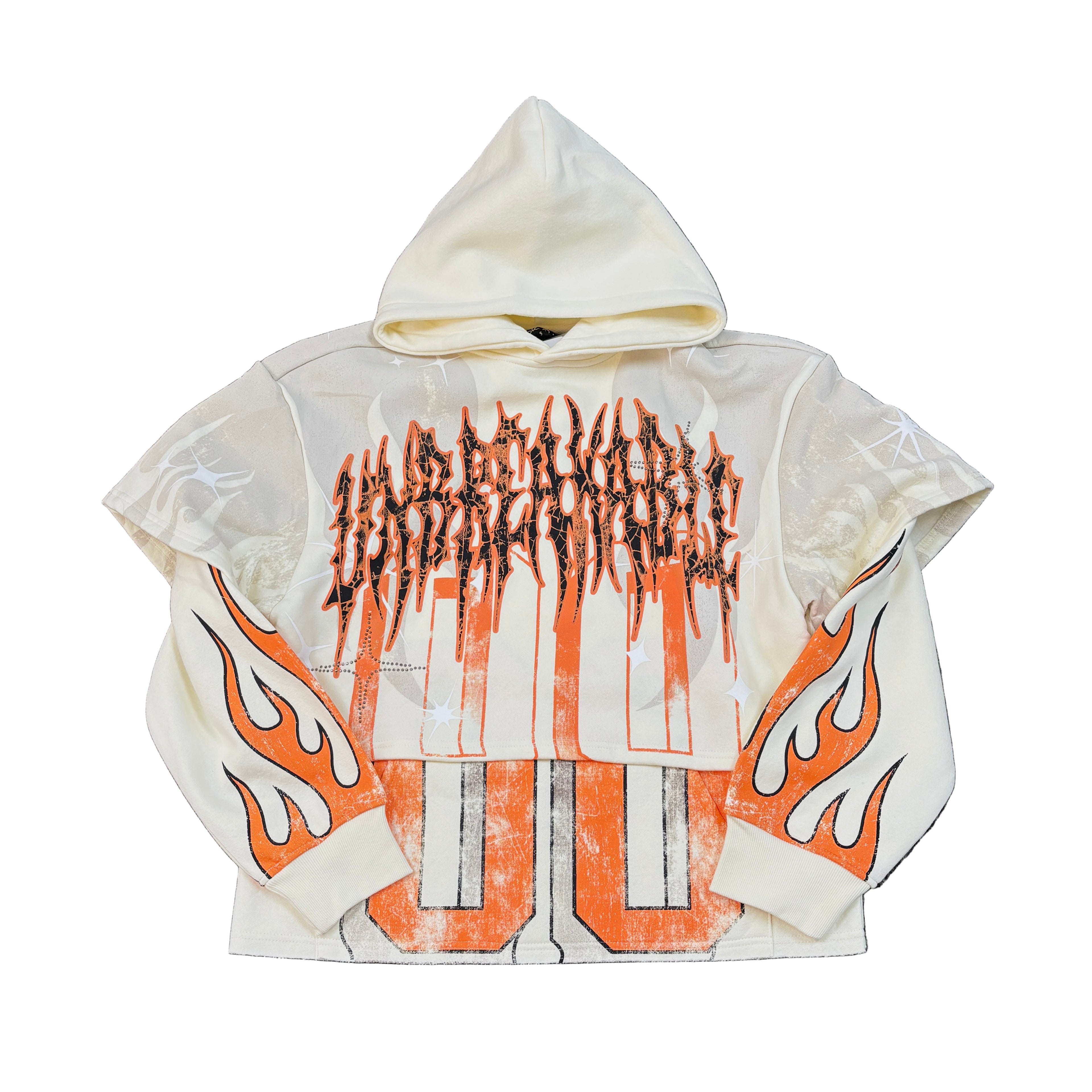 SMOKE RISE Unbearable Graphic Crop Hoodie