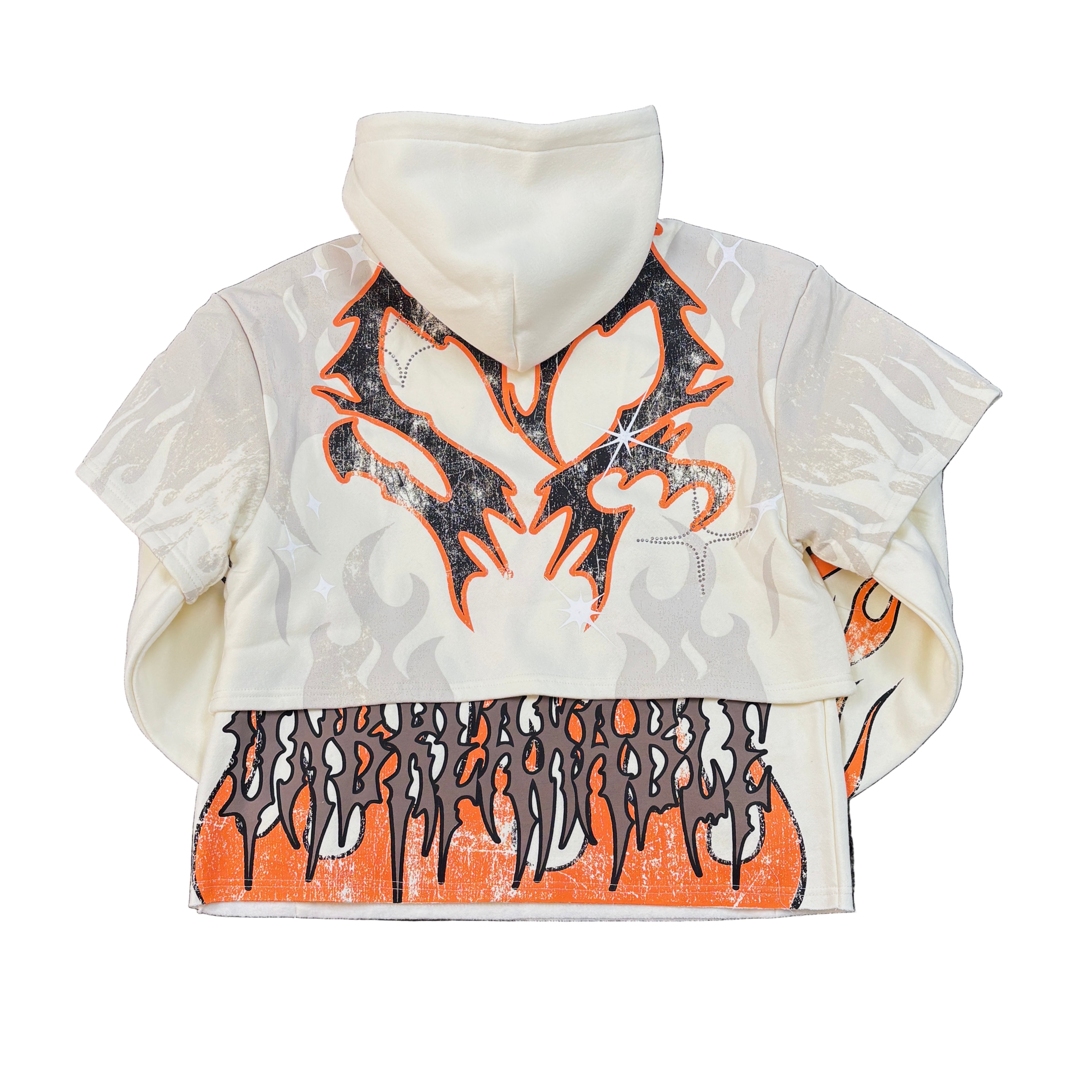 SMOKE RISE Unbearable Graphic Crop Hoodie