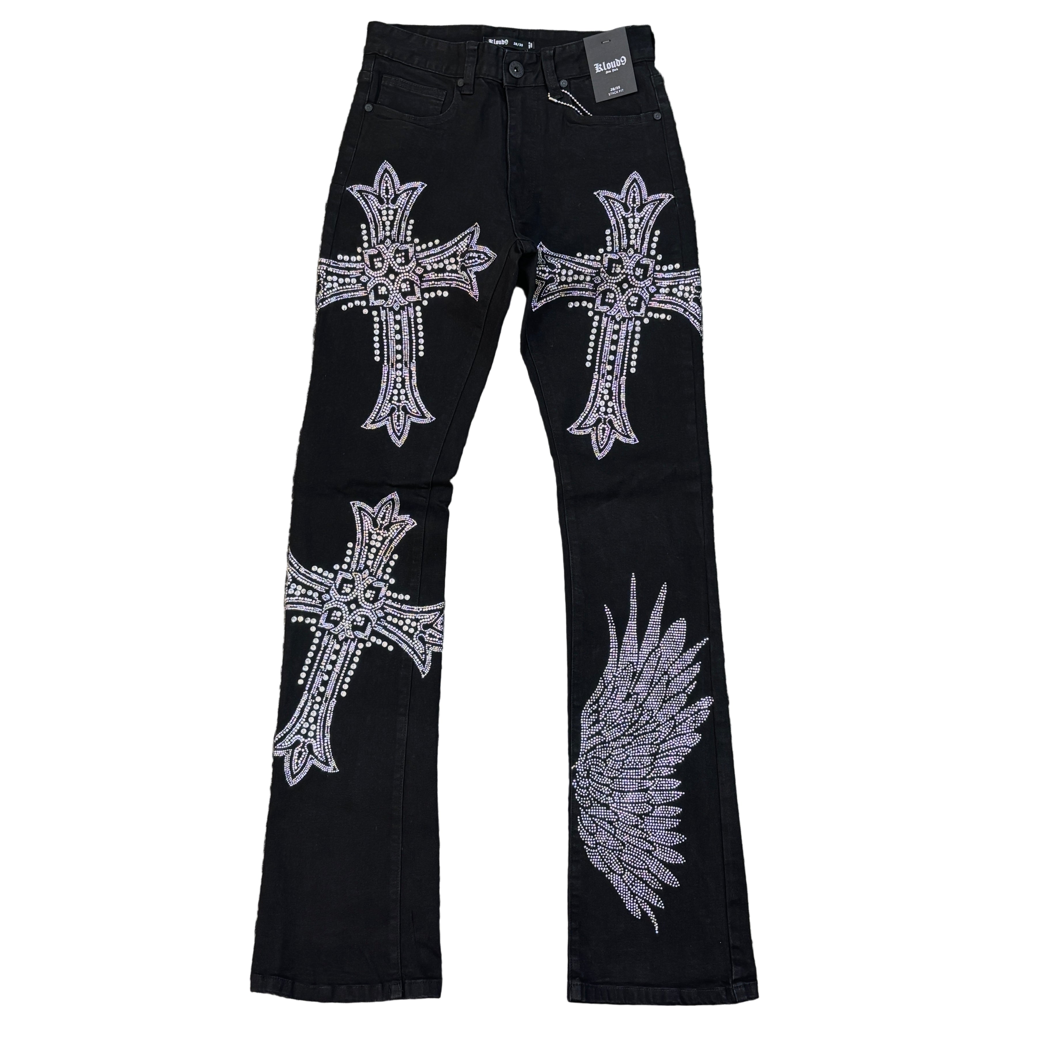 KLOUD9 Rhinestone Stack Jeans