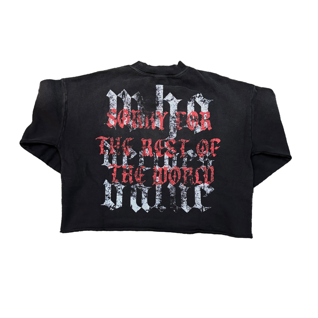 RARE PEACE America Graphic Crop Crew Fleece