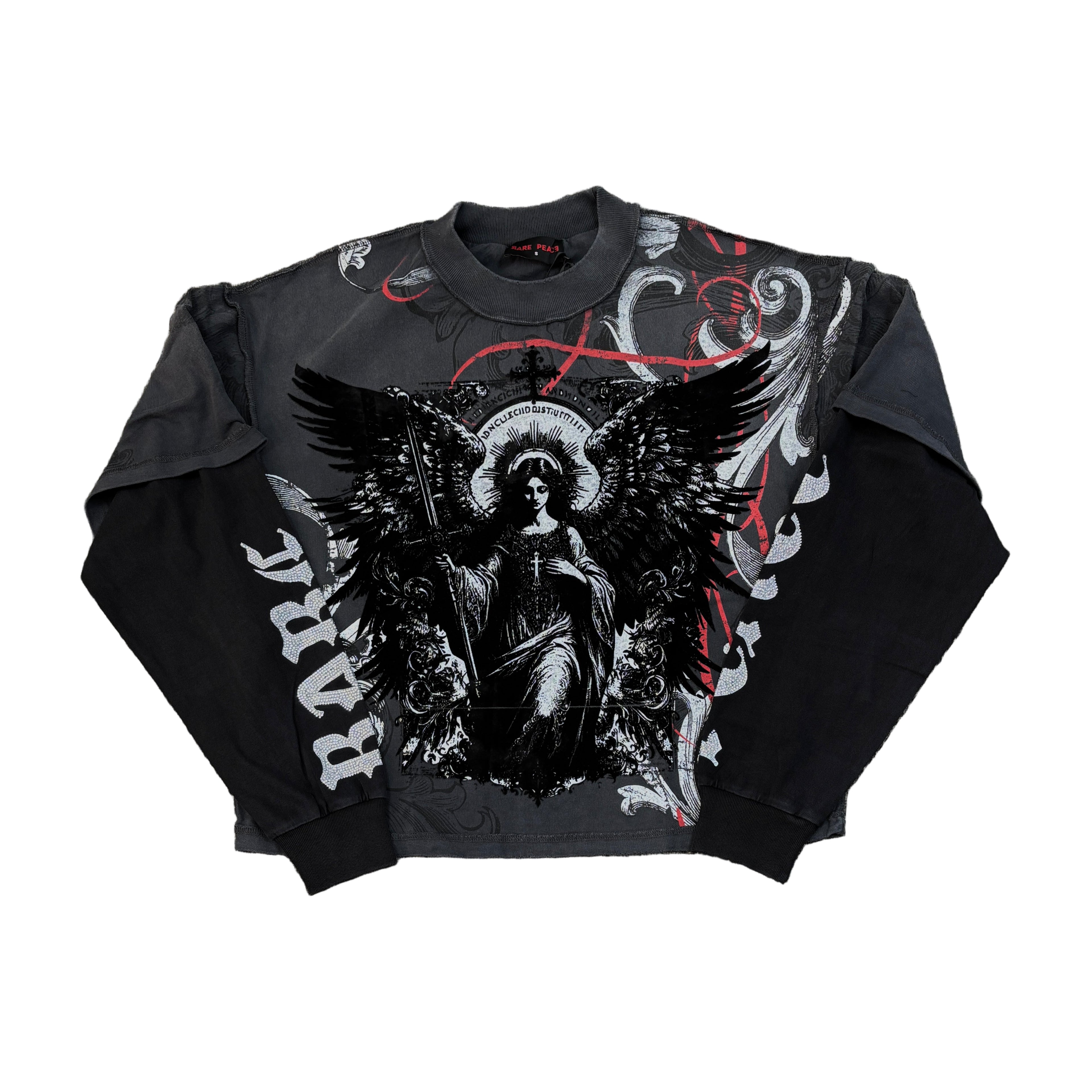 RARE PEACE Dark Angel Crop Long Sleeve T-Shirt