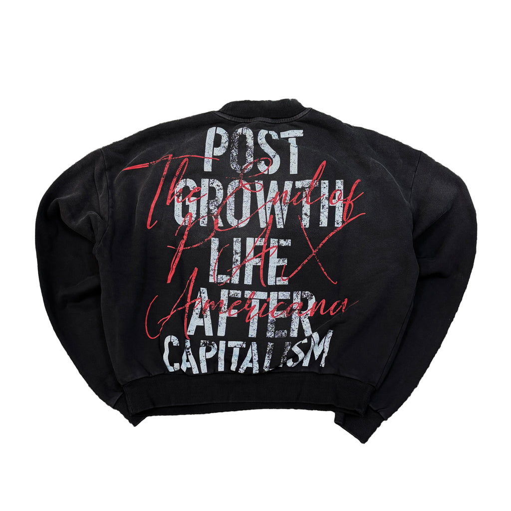 RARE PEACE Mad World Crop Crew Fleece