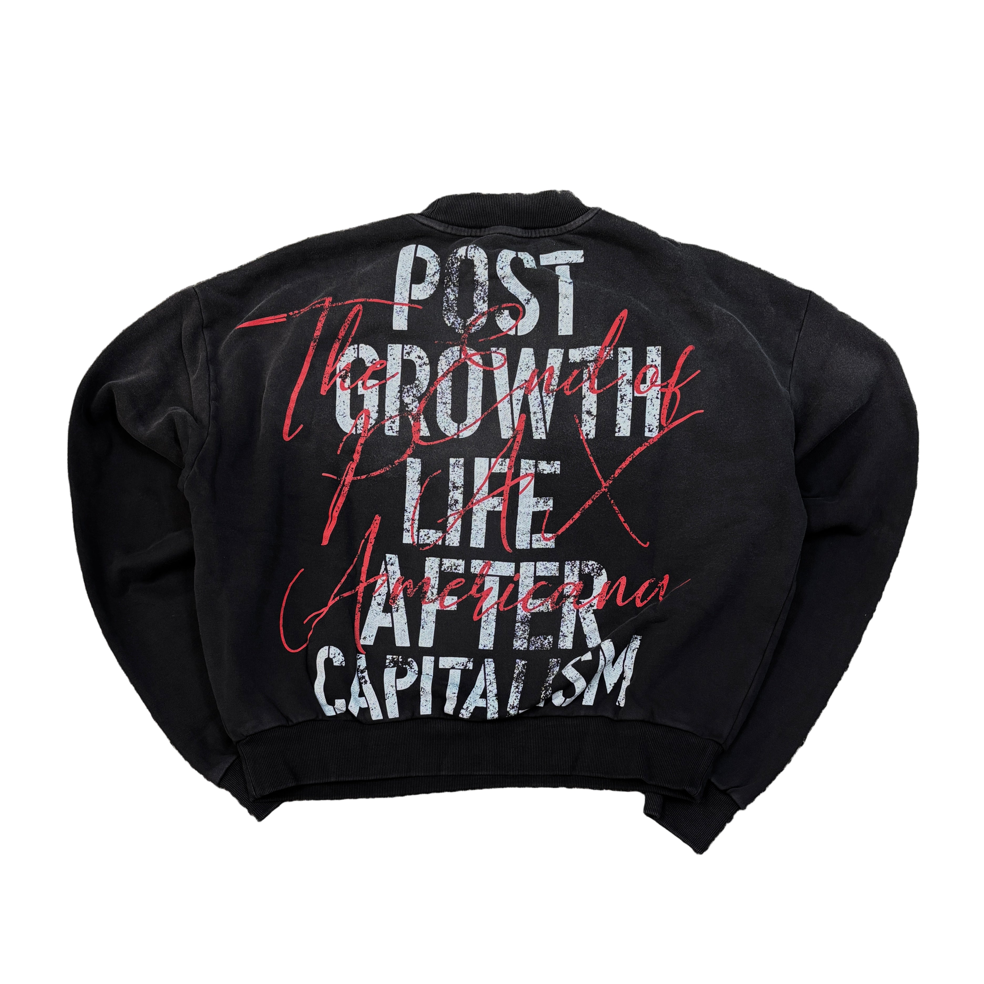 RARE PEACE Mad World Crop Crew Fleece