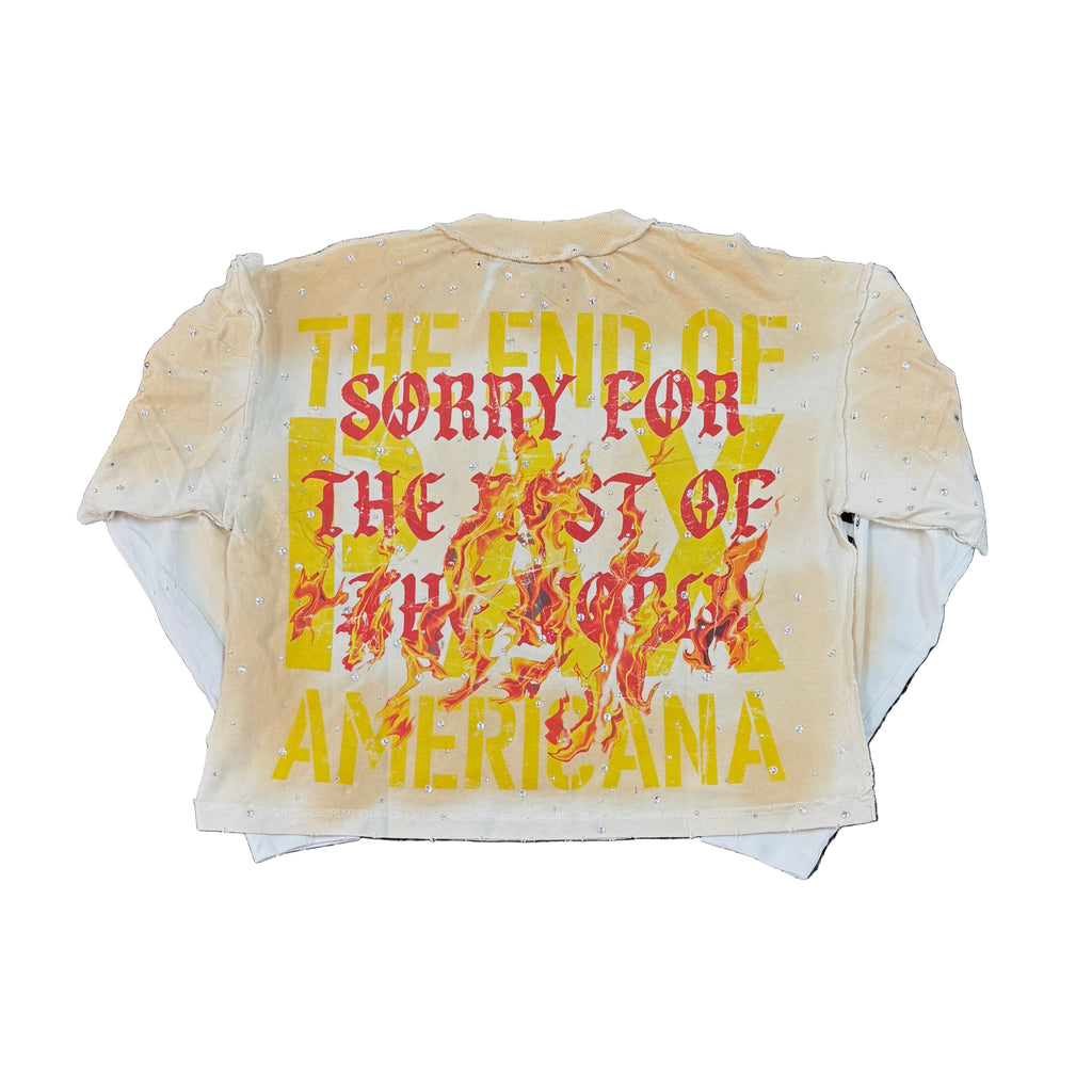 RARE PEACE SOS Crop Long Sleeve T-Shirt