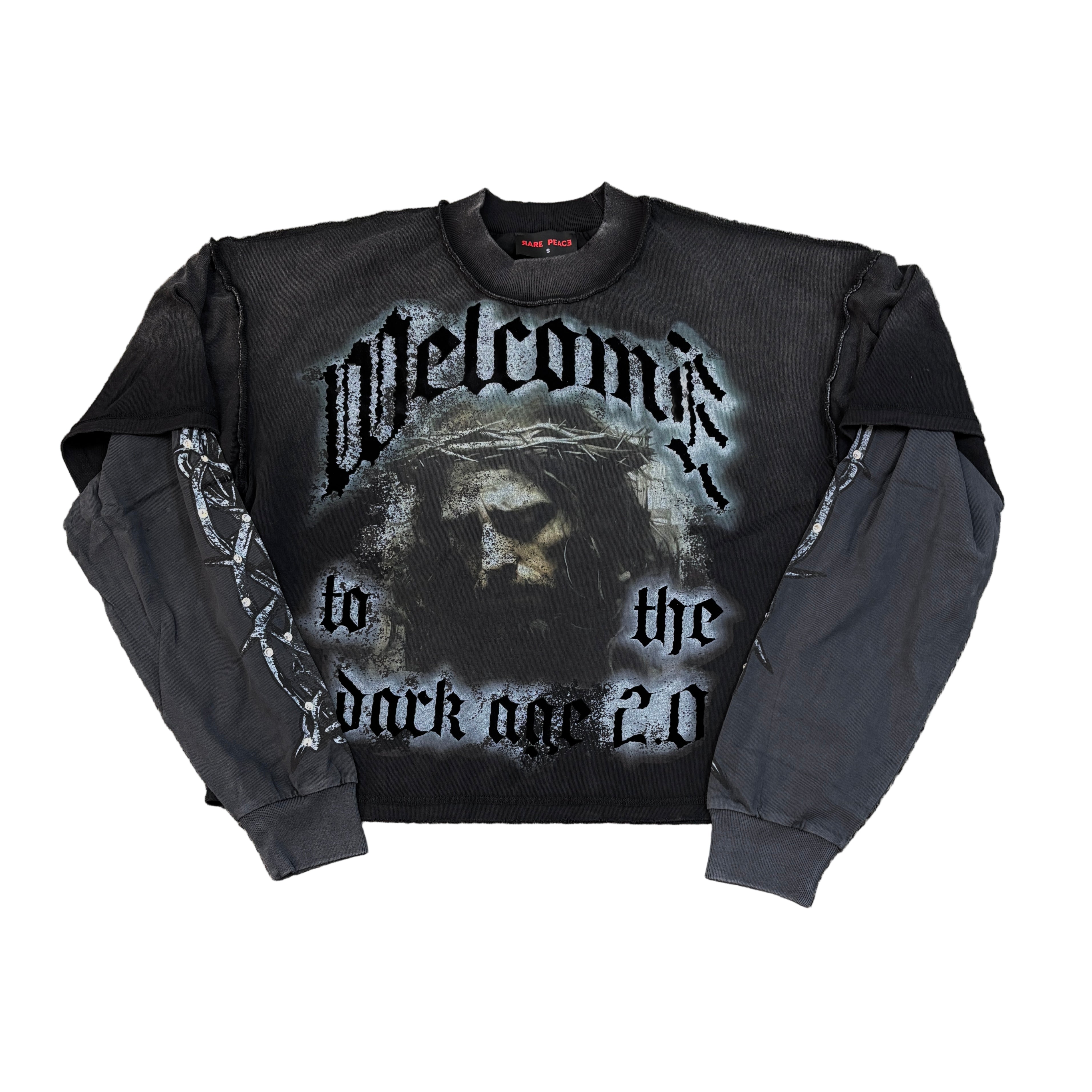 RARE PEACE Dark Age 2.0 Crop Long Sleeve T-Shirt