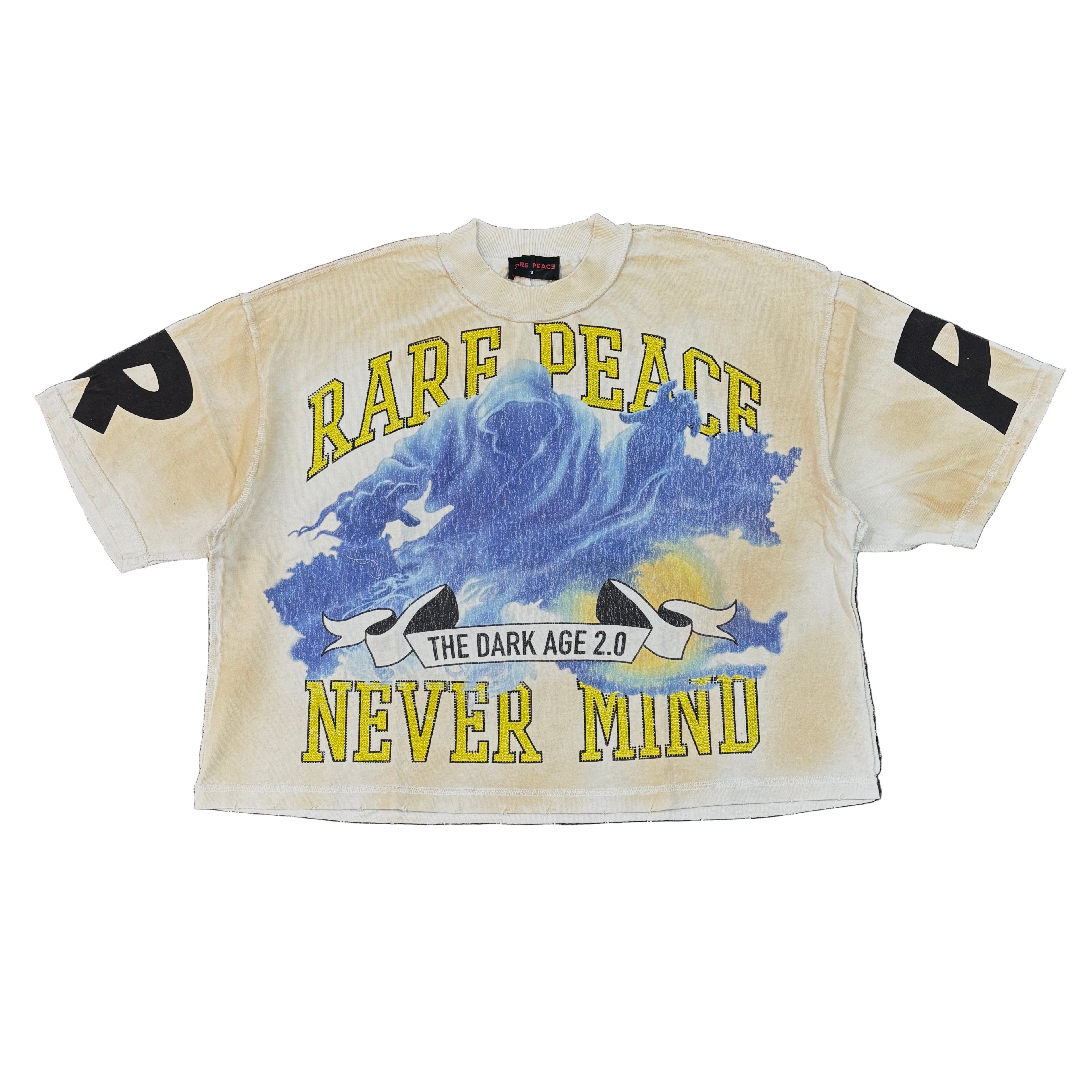 RARE PEACE Never Mind Crop Graphic Tee