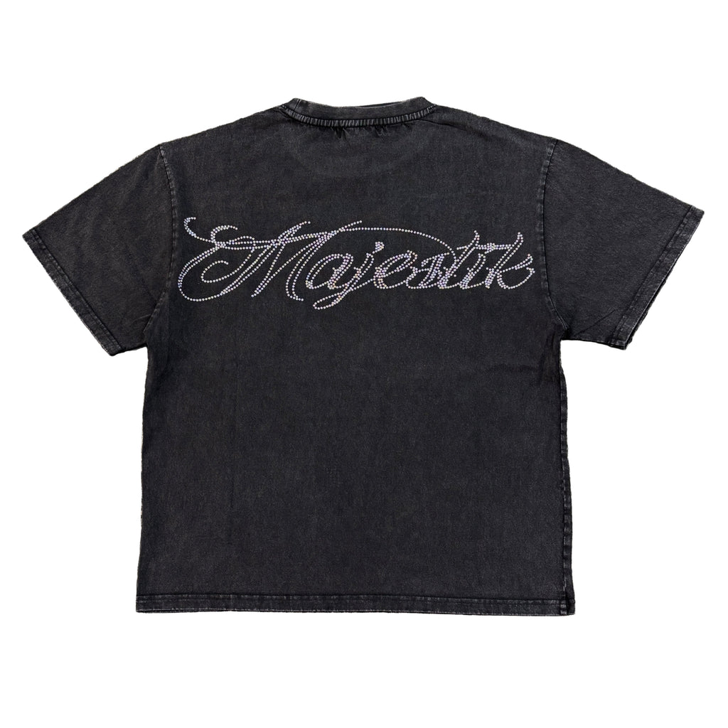 MAJESTIK Bulldog Football Graphic Crop Tee
