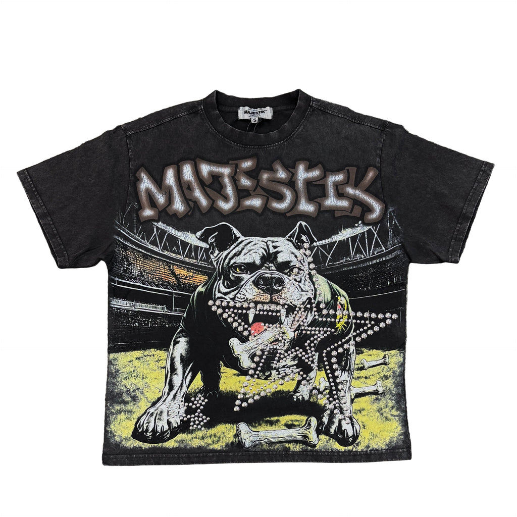 MAJESTIK Bulldog Graphic Crop Tee
