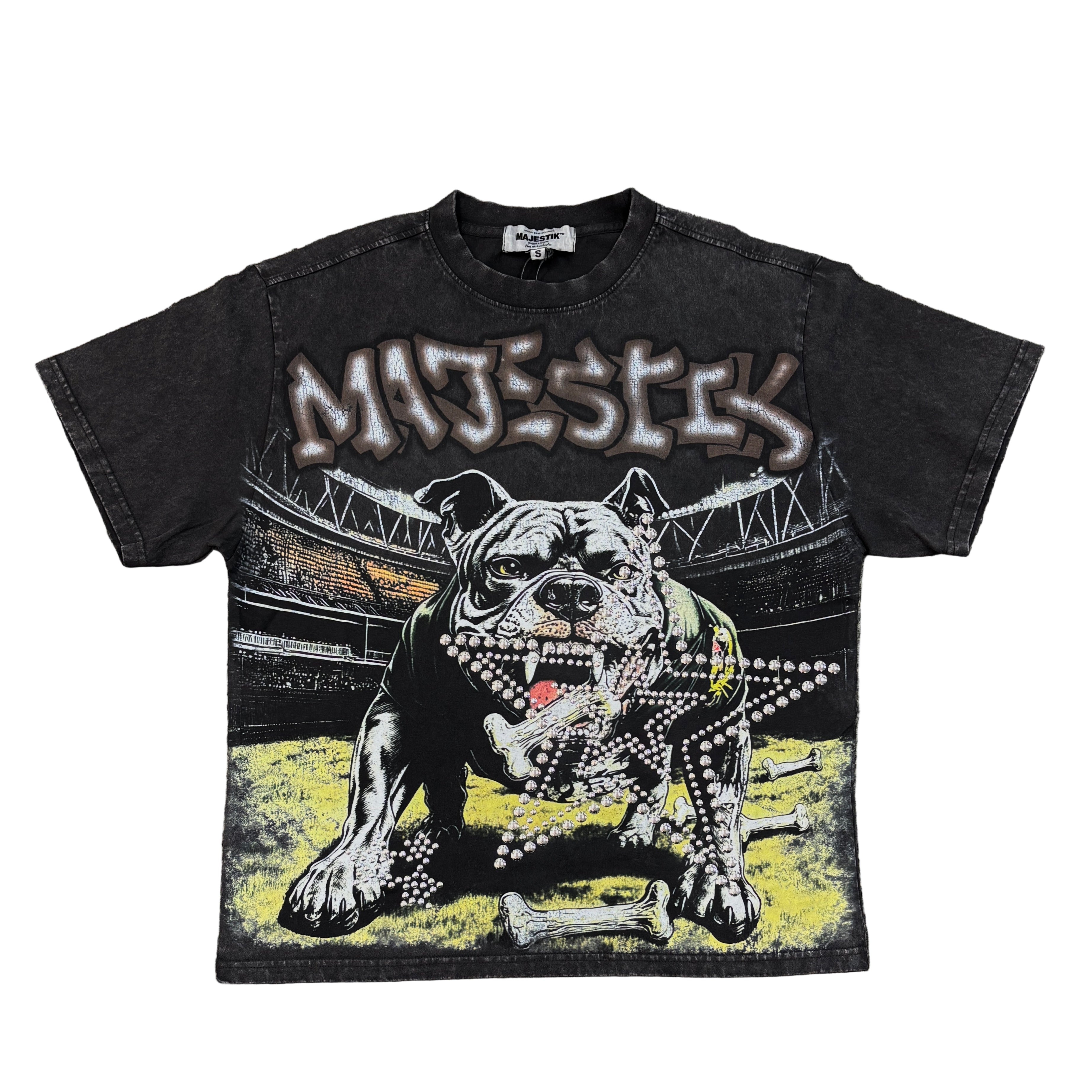 MAJESTIK Bulldog Graphic Crop Tee