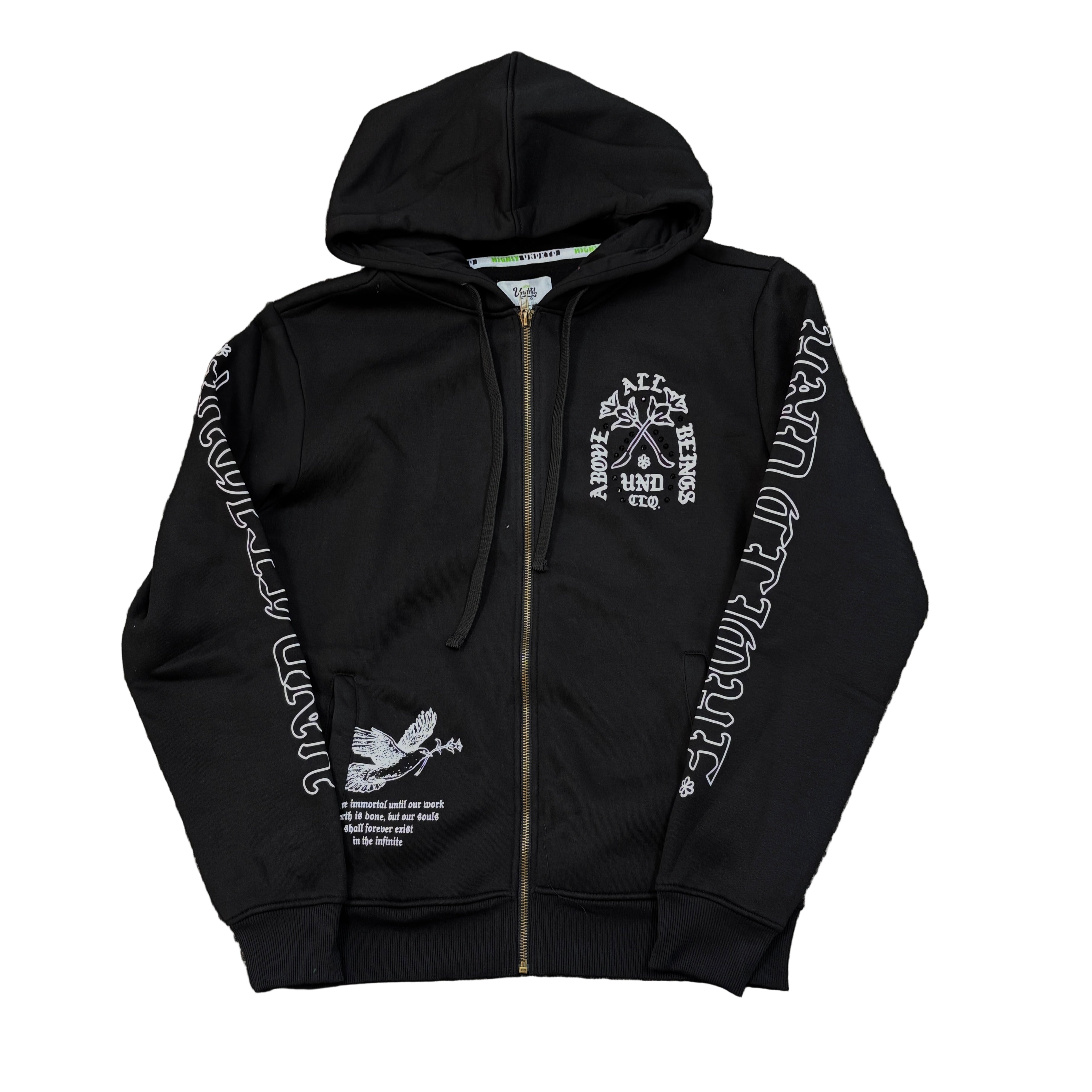 HIGHLY UNDRTD Above All Graphic Zip Up Hoodie