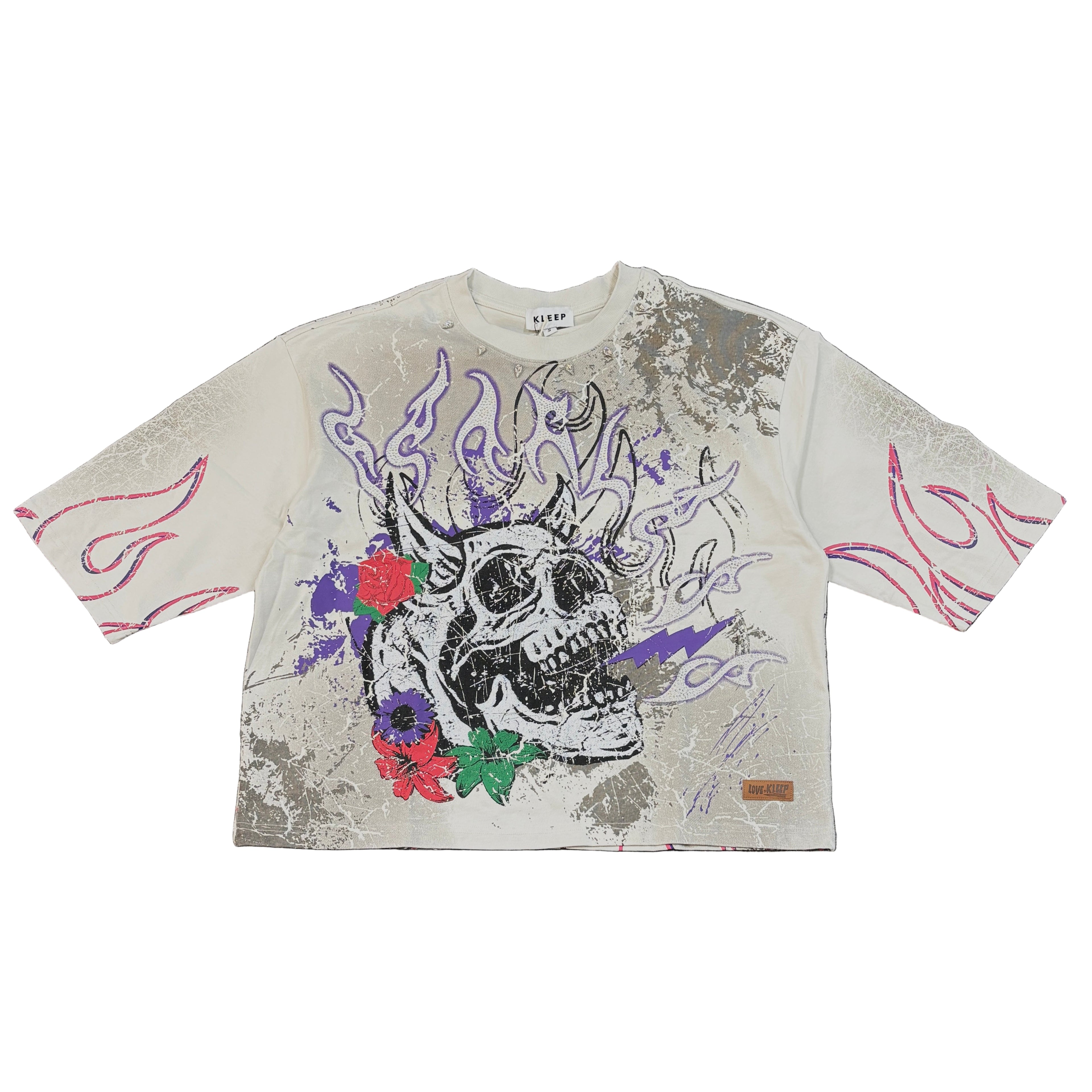 KLEEP Beryl S/N Jersey 3/4 Sleeve Crop Top Tee