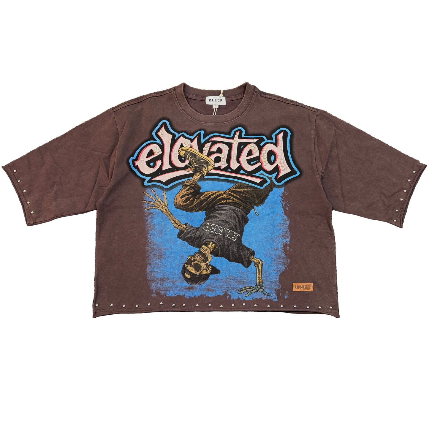 KLEEP S/N Jersey 3/4 Sleeve Crop Top Tee