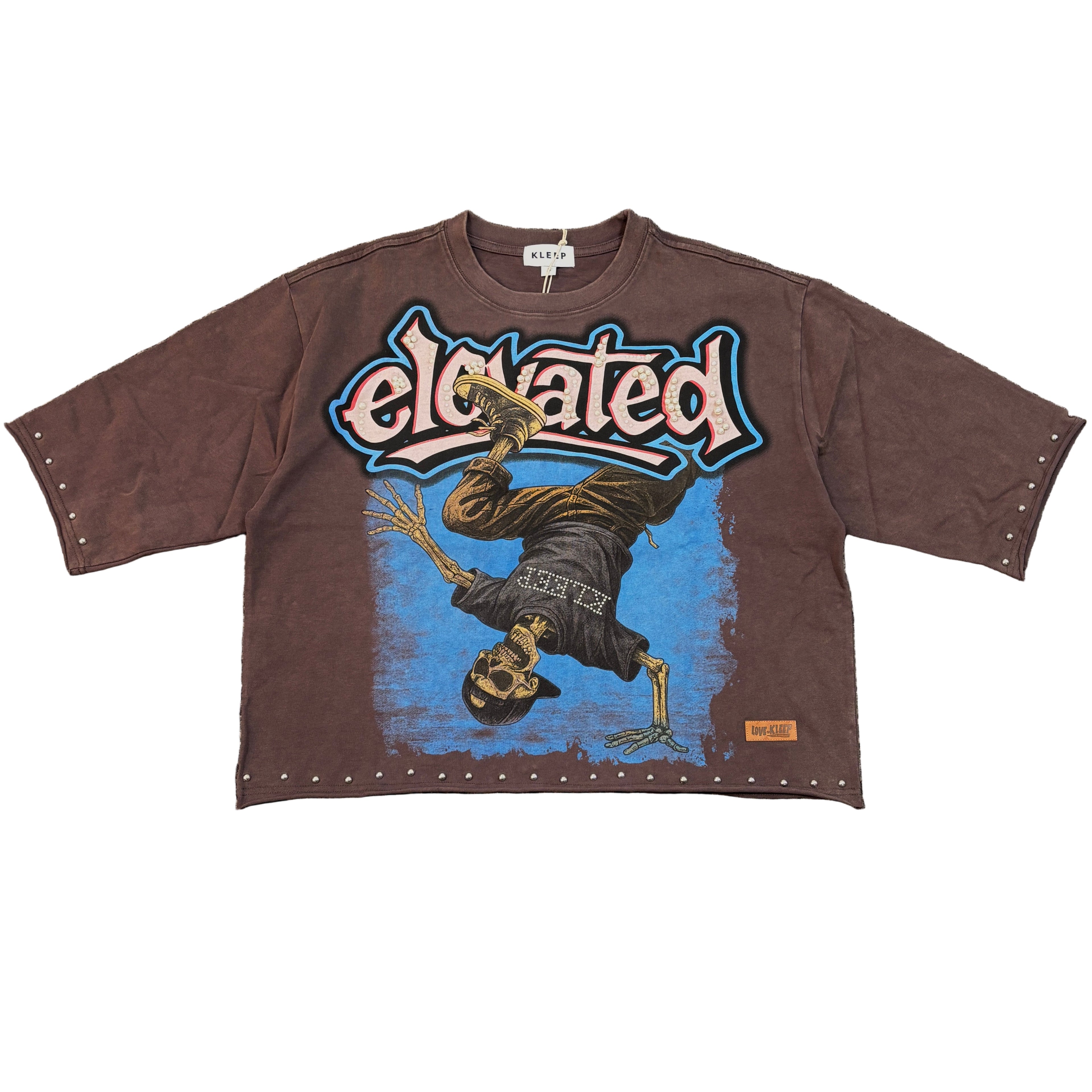 KLEEP S/N Jersey 3/4 Sleeve Crop Top Tee