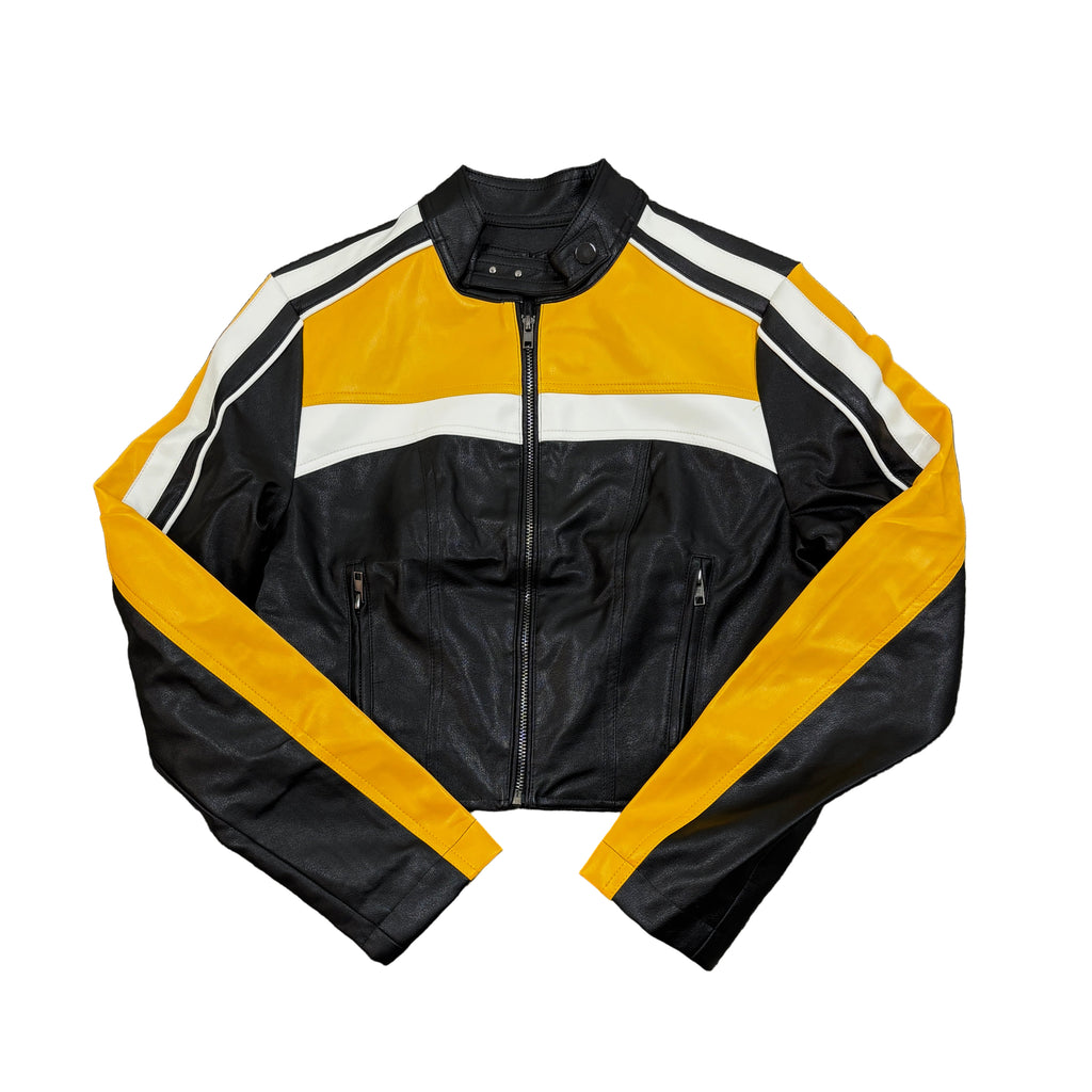 Women Crop Biker Jacket