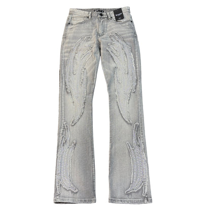 KLOUD9 Ripped Stack Jeans