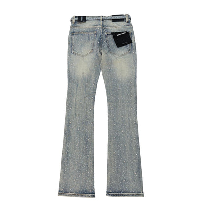 KINDRED Rhinestone Stack Jeans With Jean Belt String