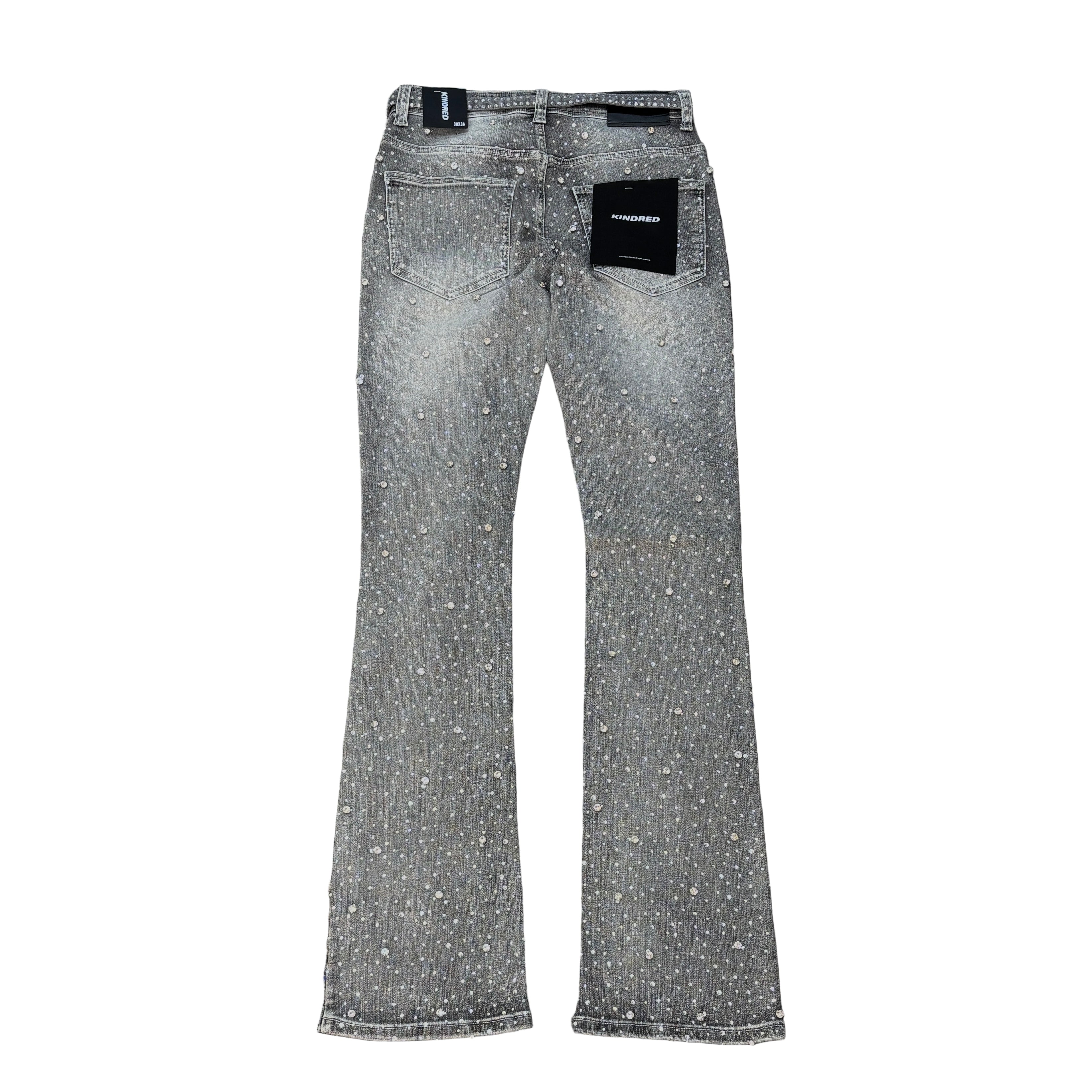 KINDRED Rhinestone Stack Jeans With Jean Belt String – K MOMO