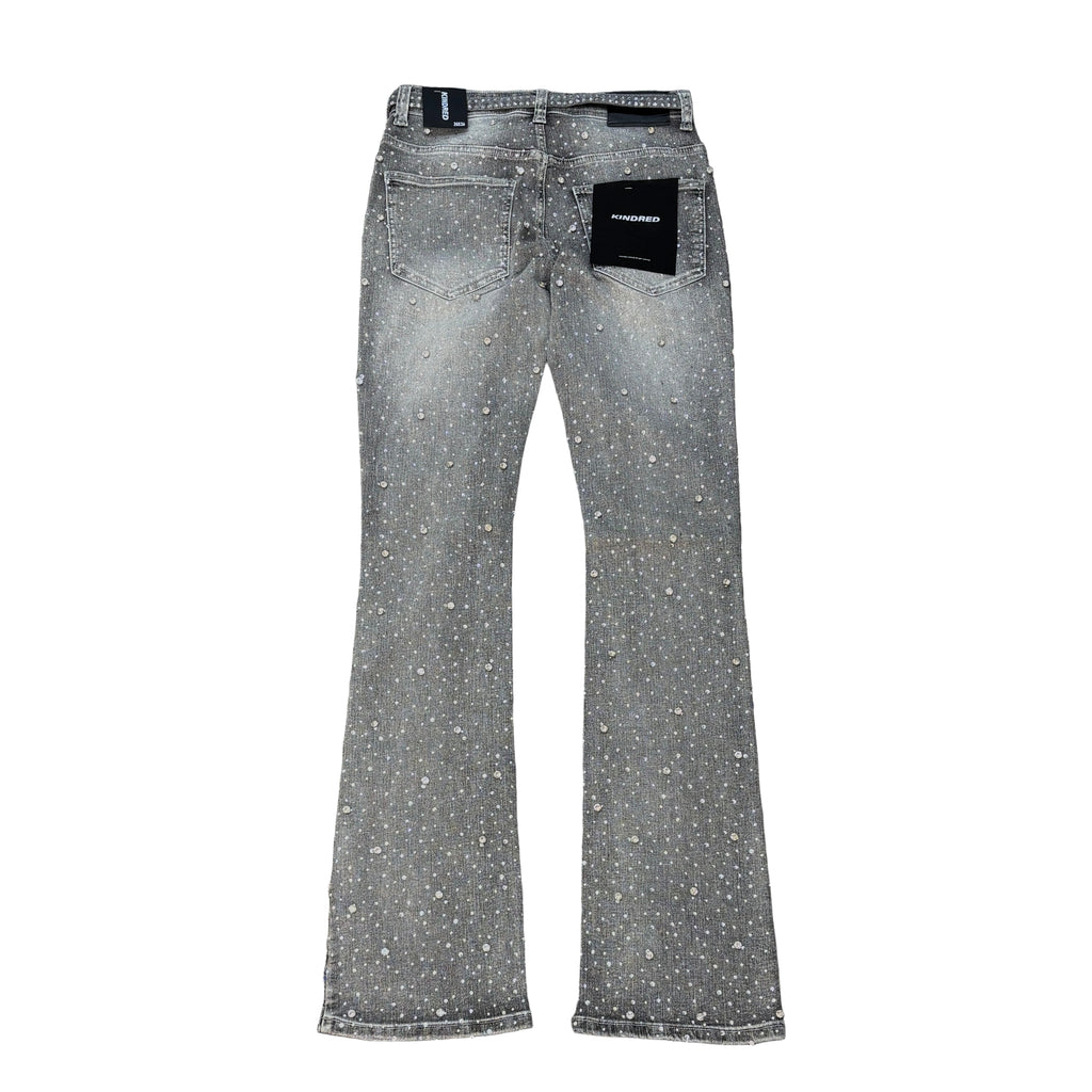 KINDRED Rhinestone Stack Jeans With Jean Belt String