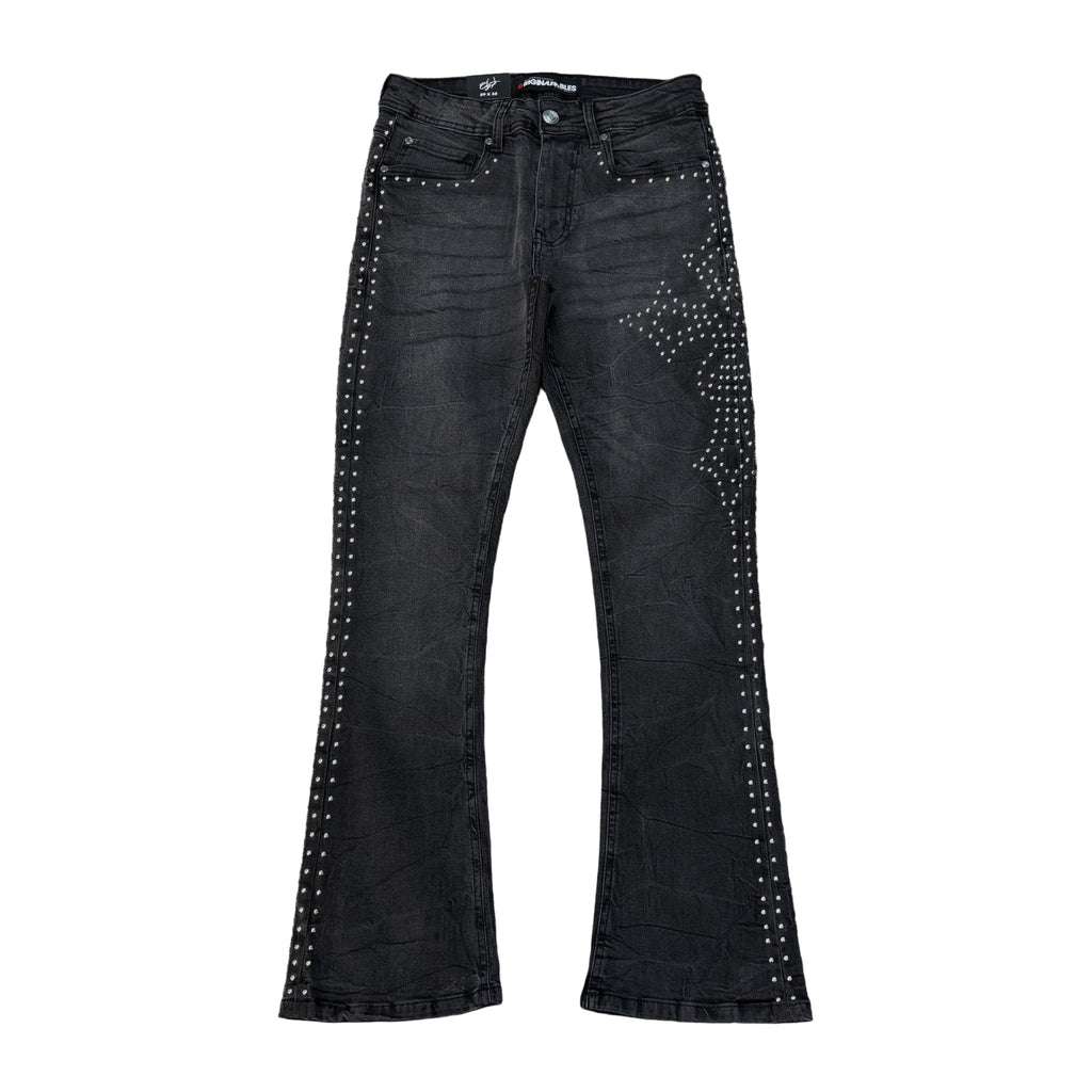 ORIGINAL FABLES Washed Rhinestone Stacked Jeans