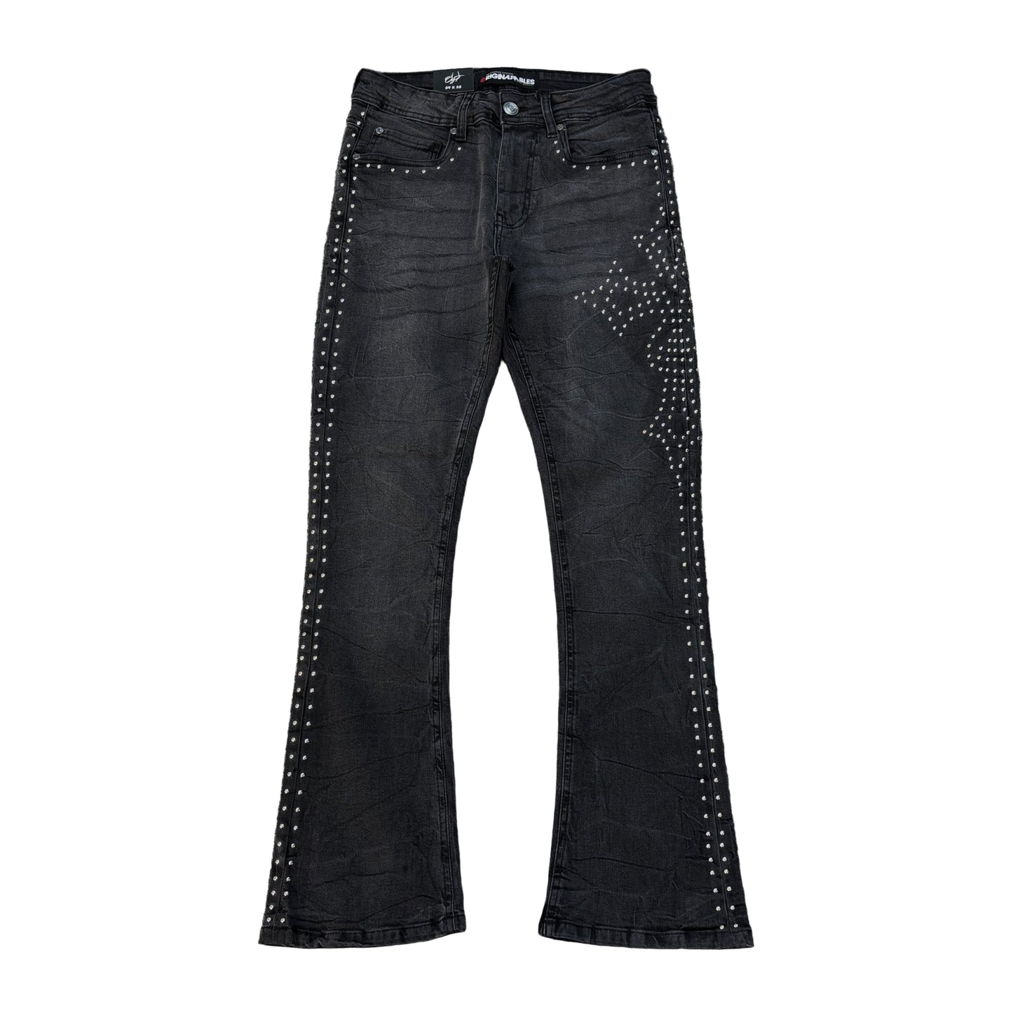 ORIGINAL FABLES Washed Rhinestone Stacked Jeans