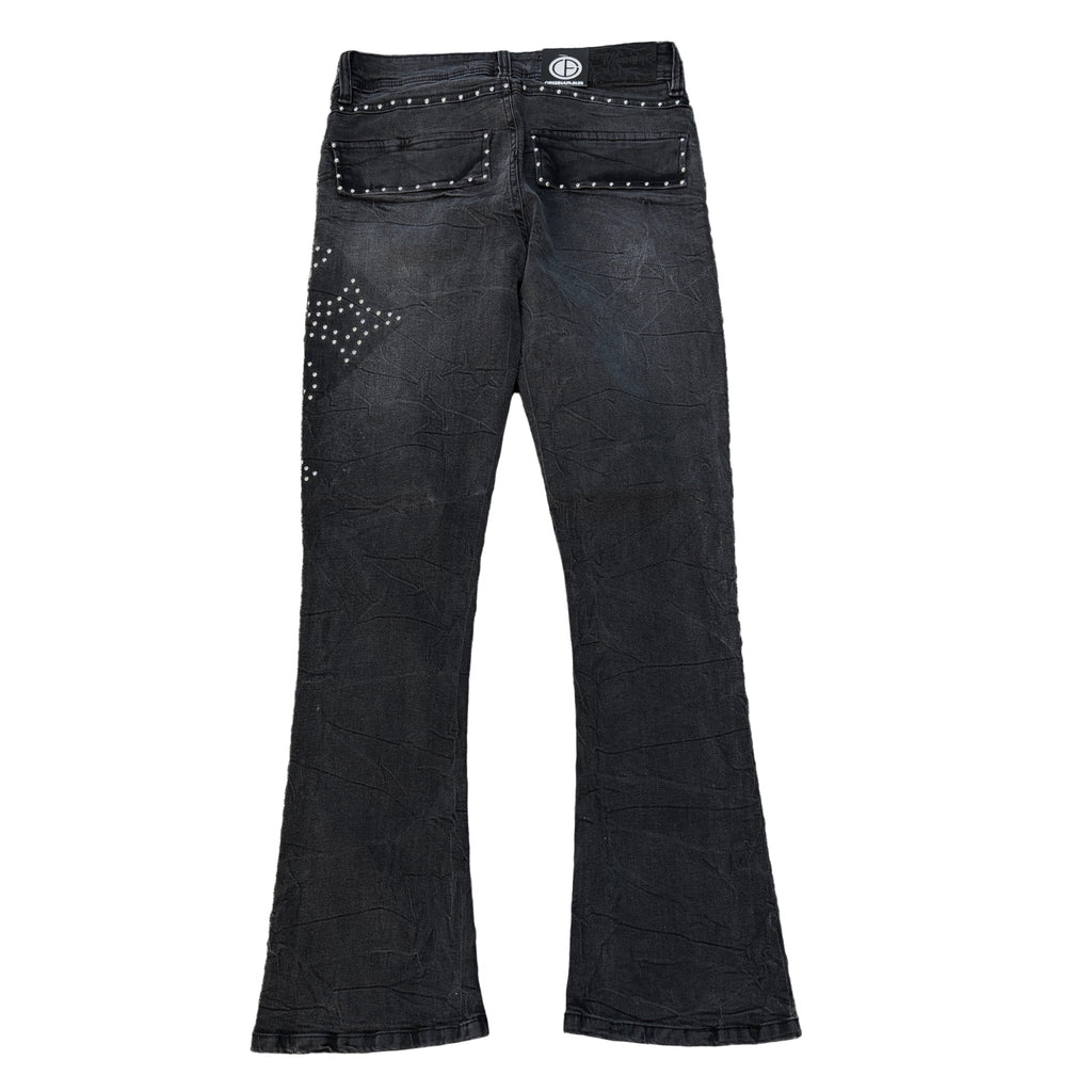ORIGINAL FABLES Washed Rhinestone Stacked Jeans