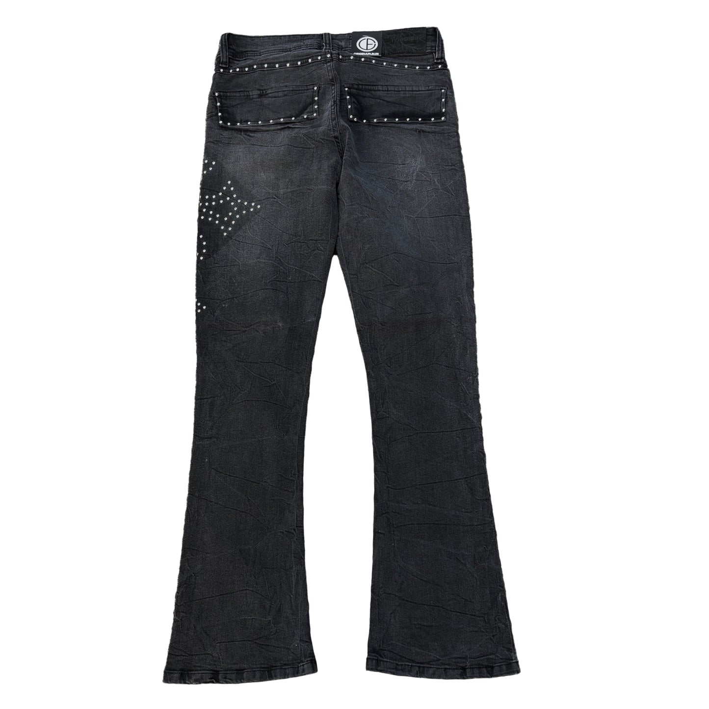 ORIGINAL FABLES Washed Rhinestone Stacked Jeans