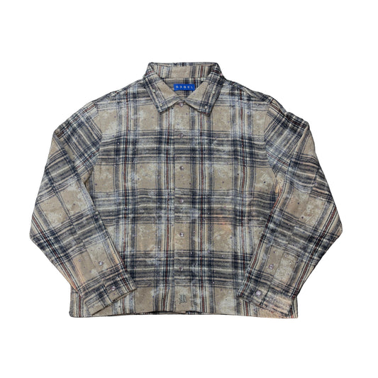 R3BEL Rhinestone Crop Paid Shirt