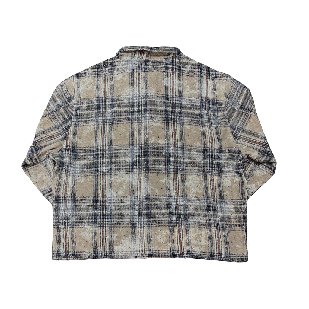 R3BEL Rhinestone Crop Paid Shirt